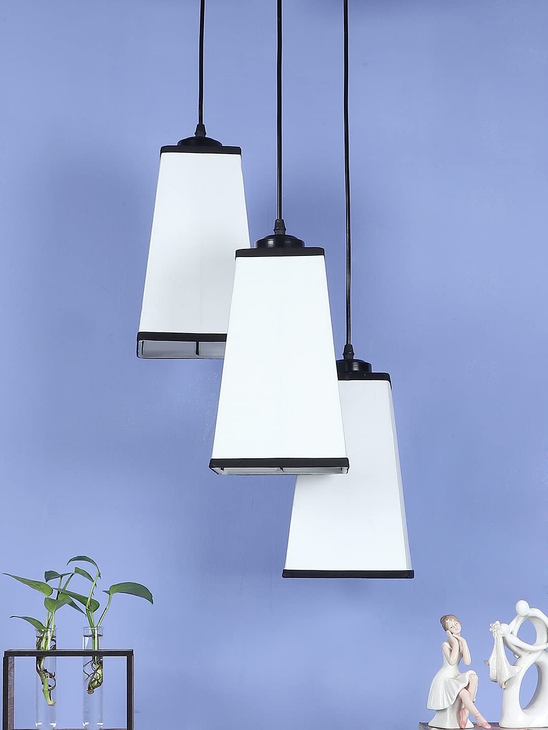 Multicolor Cotton Pyramid Drum Cluster Hanging Lamp
