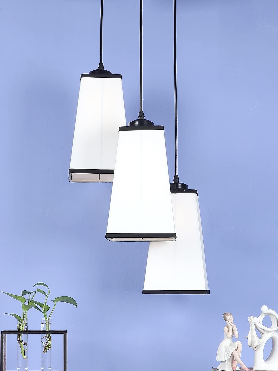 Multicolor Cotton Pyramid Drum Cluster Hanging Lamp