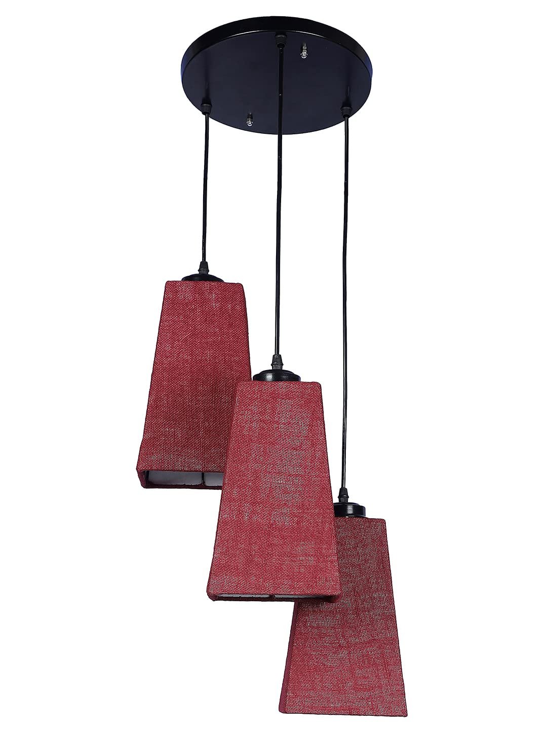 Maroon Jute Pyramid Cluster Hanging Lamp