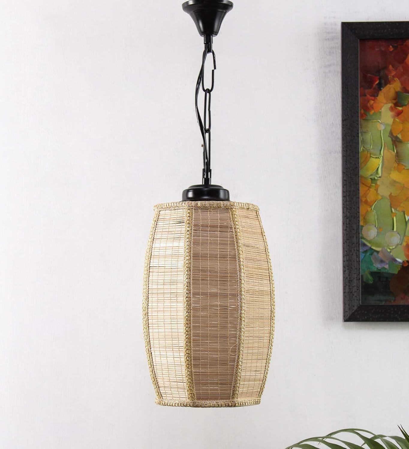 Bamboo Dholak Hanging for Home D�cor (Bamboo Natural)