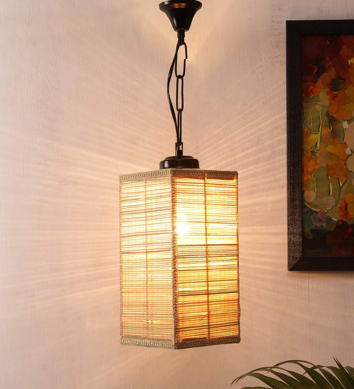 Bamboo Square Hanging for Home D�cor (Bamboo Natural)