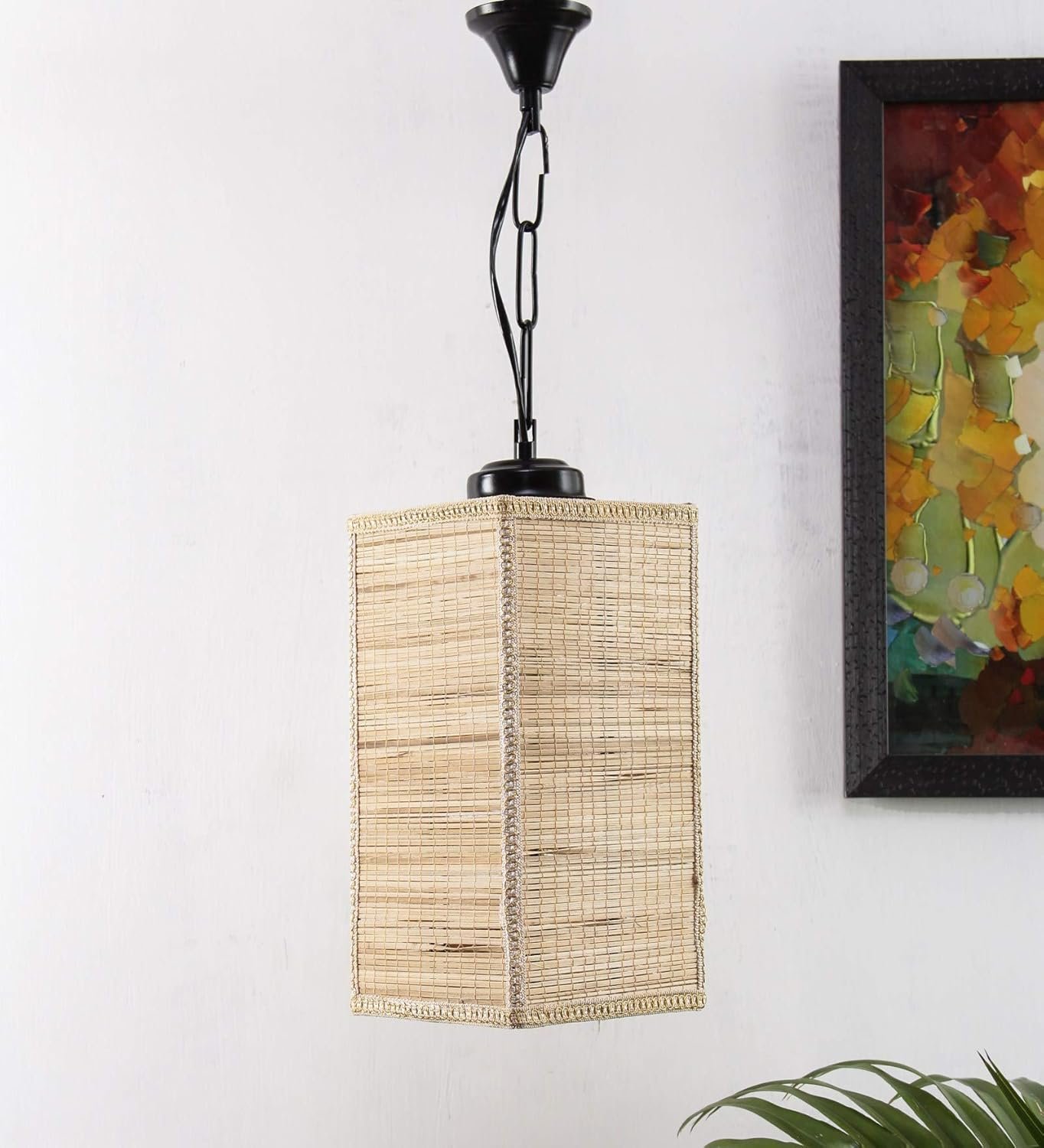 Bamboo Square Hanging for Home D�cor (Bamboo Natural)