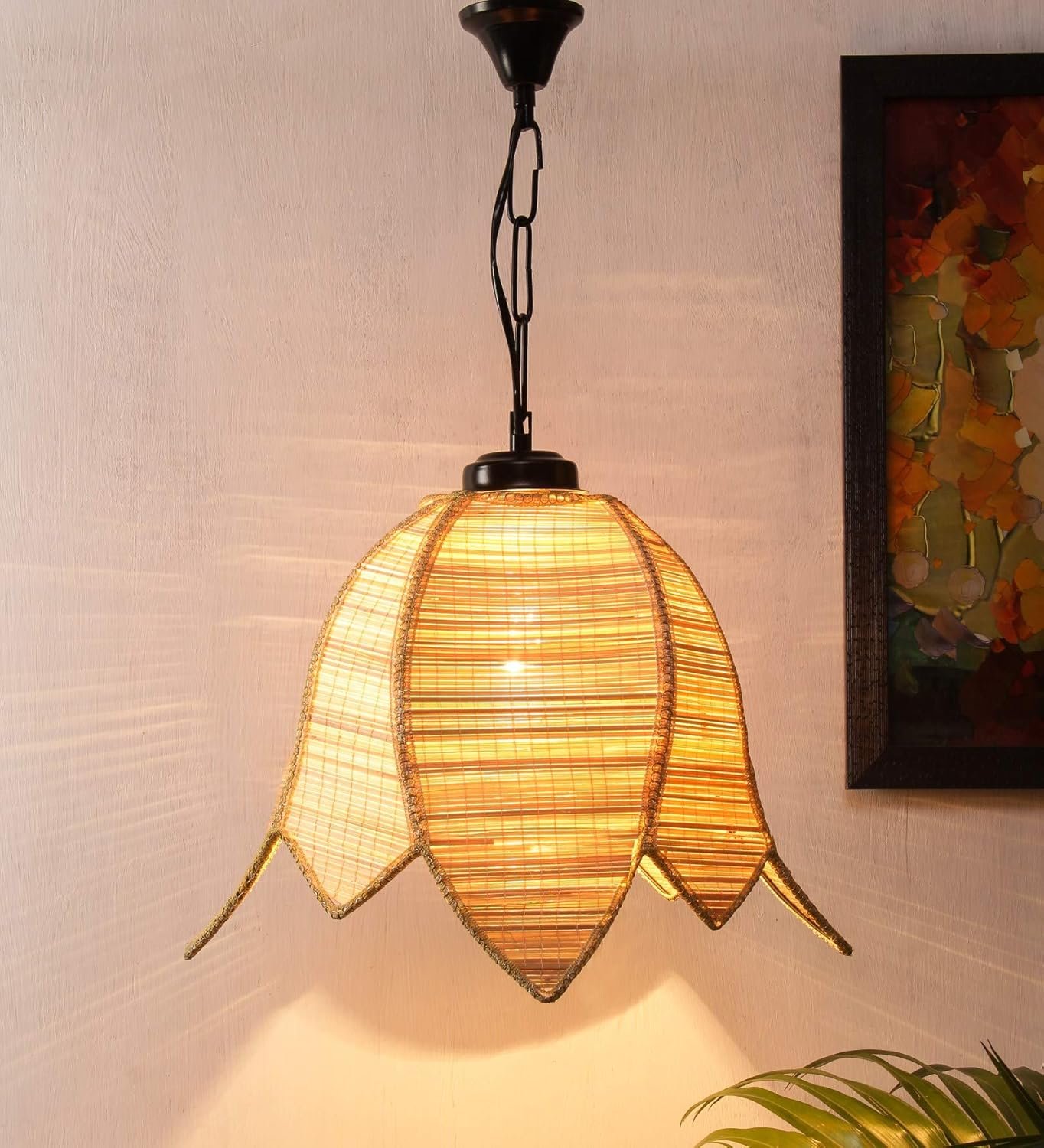 Bamboo Lotus Hanging for Home D�cor (Bamboo Natural)