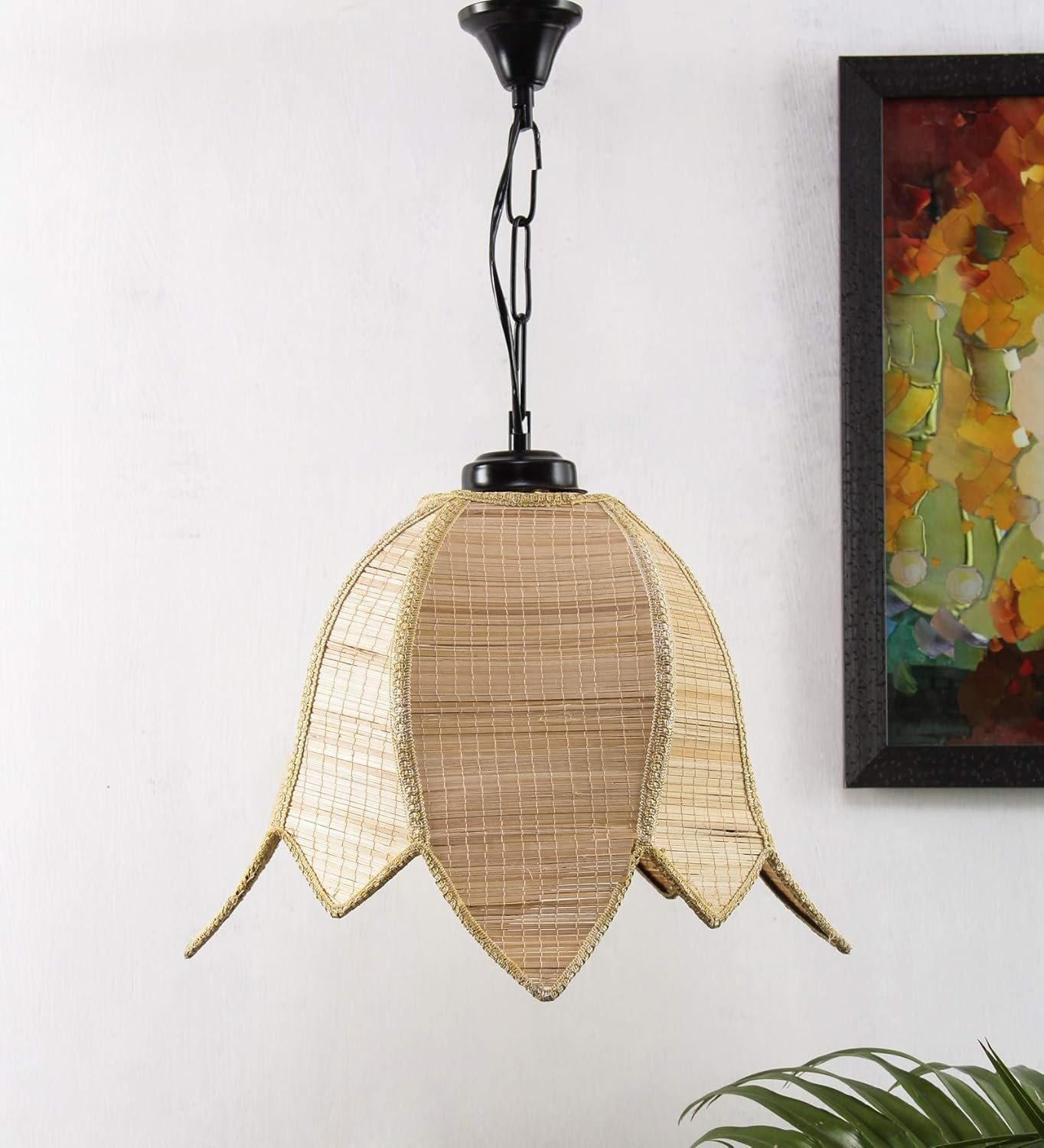 Bamboo Lotus Hanging for Home D�cor (Bamboo Natural)
