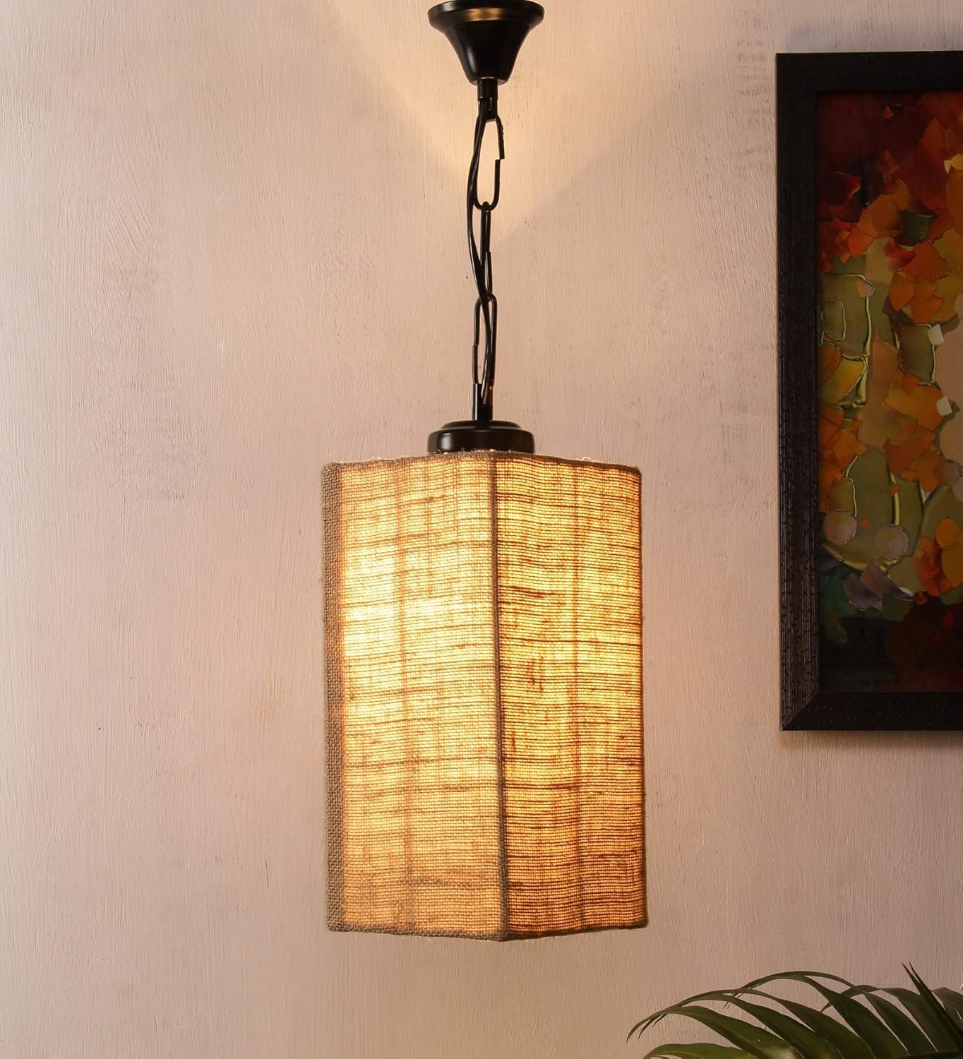 Jute Square Hanging for Home D�cor (Jute Beige)