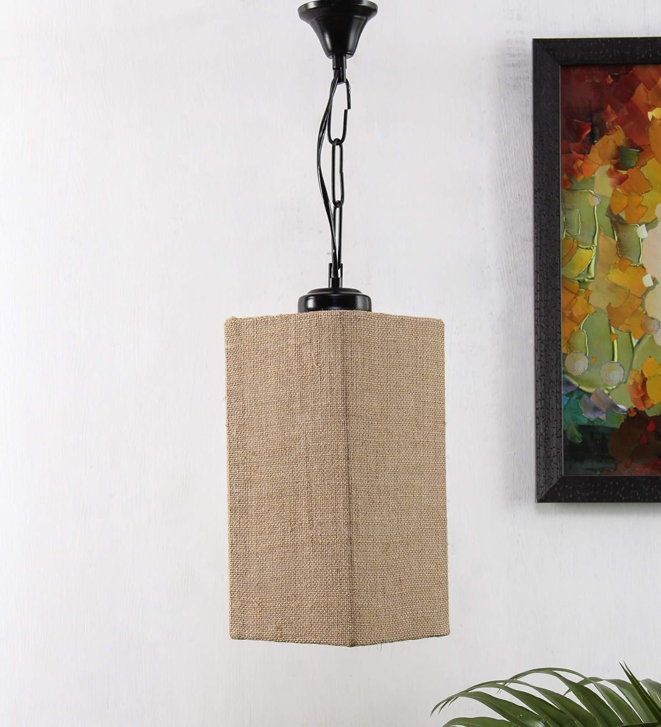 Jute Square Hanging for Home D�cor (Jute Beige)