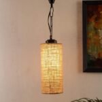 Jute Round Drum Hanging for Home D�cor (Jute Beige)