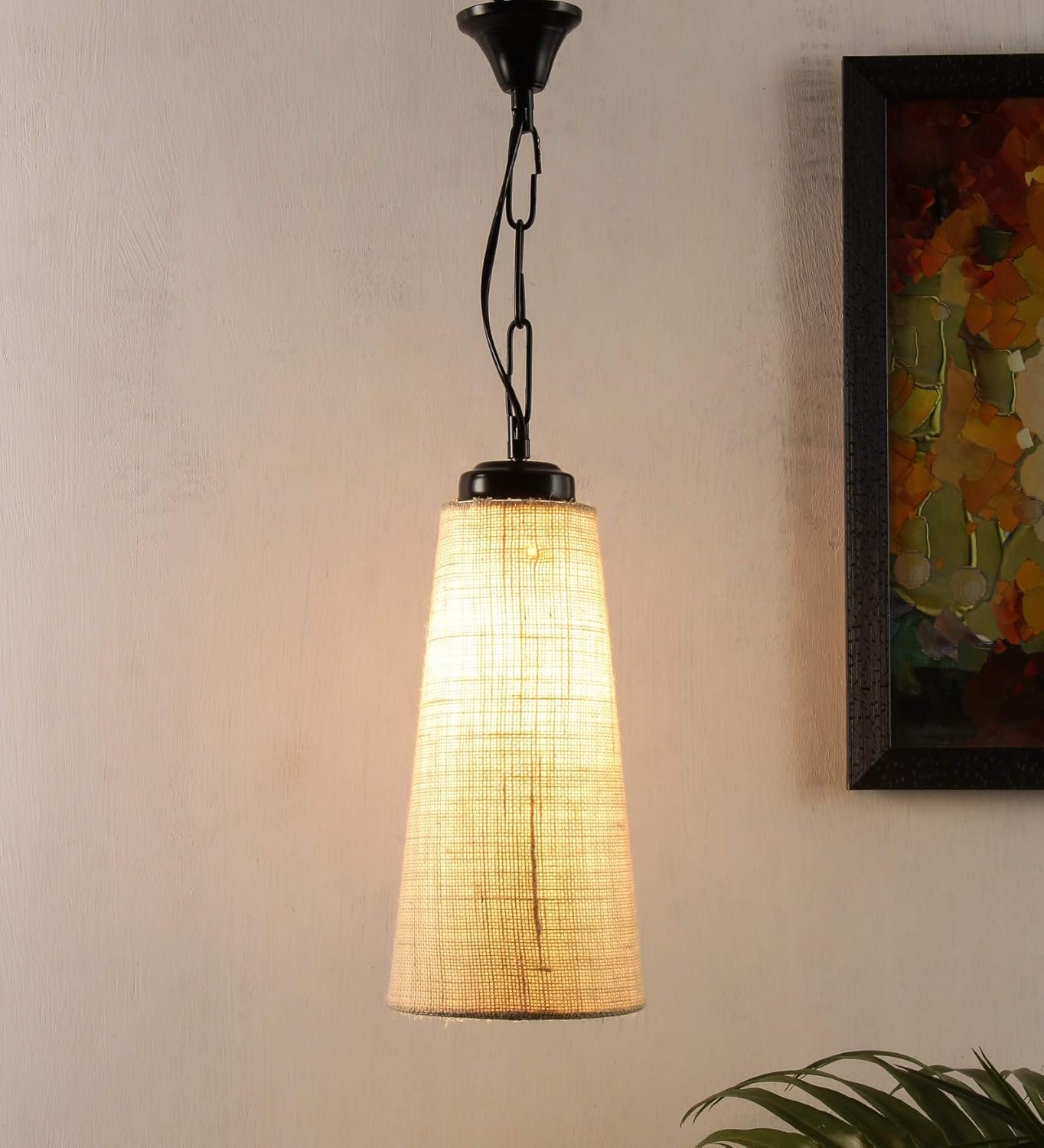 Conical Off White Jute Hanging for Home D�cor (Conical Off White)