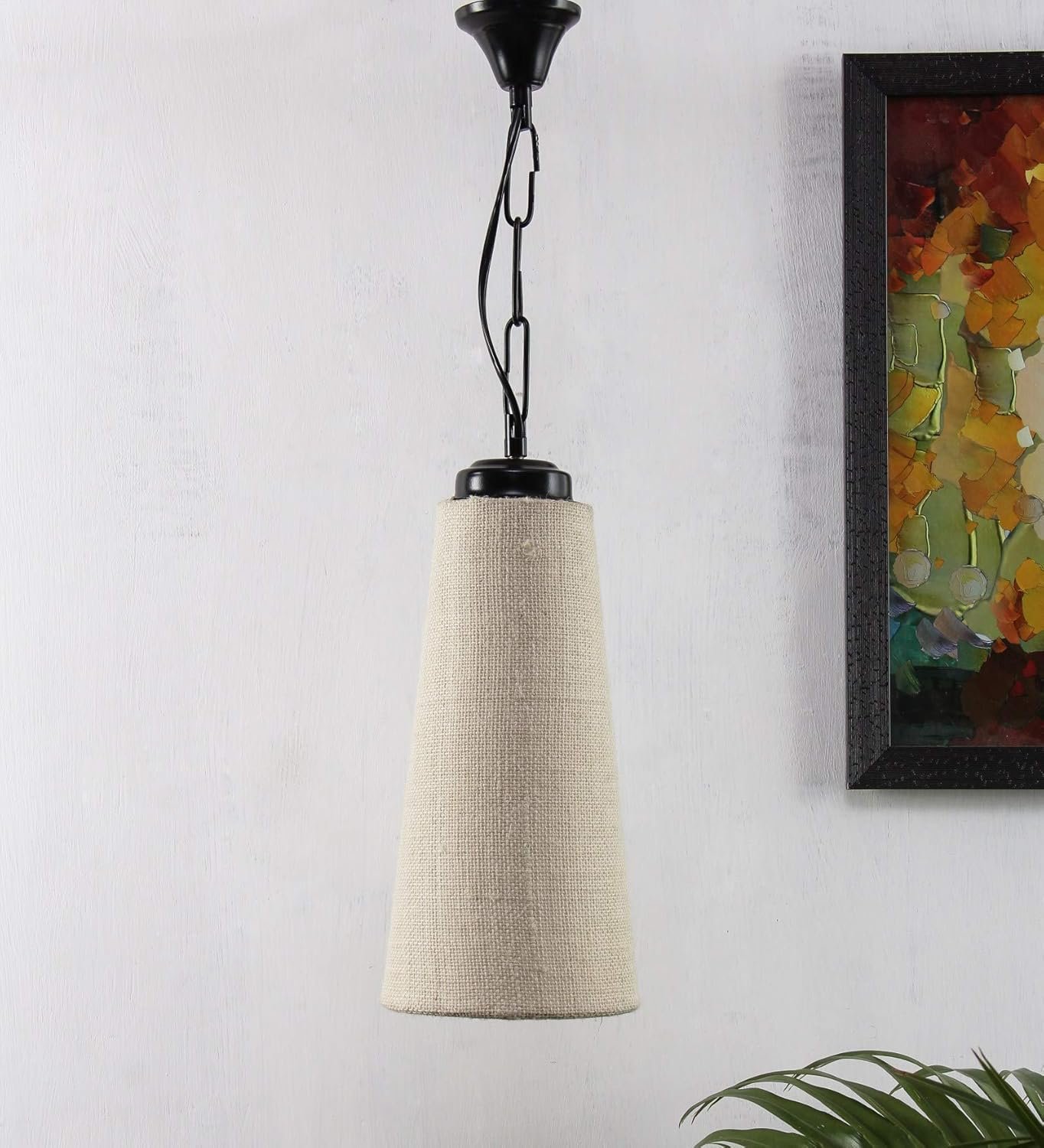 Conical Off White Jute Hanging for Home D�cor (Conical Off White)