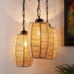 Triple Dholak Bamboo Hanging/Pendant (Natural Bamboo)