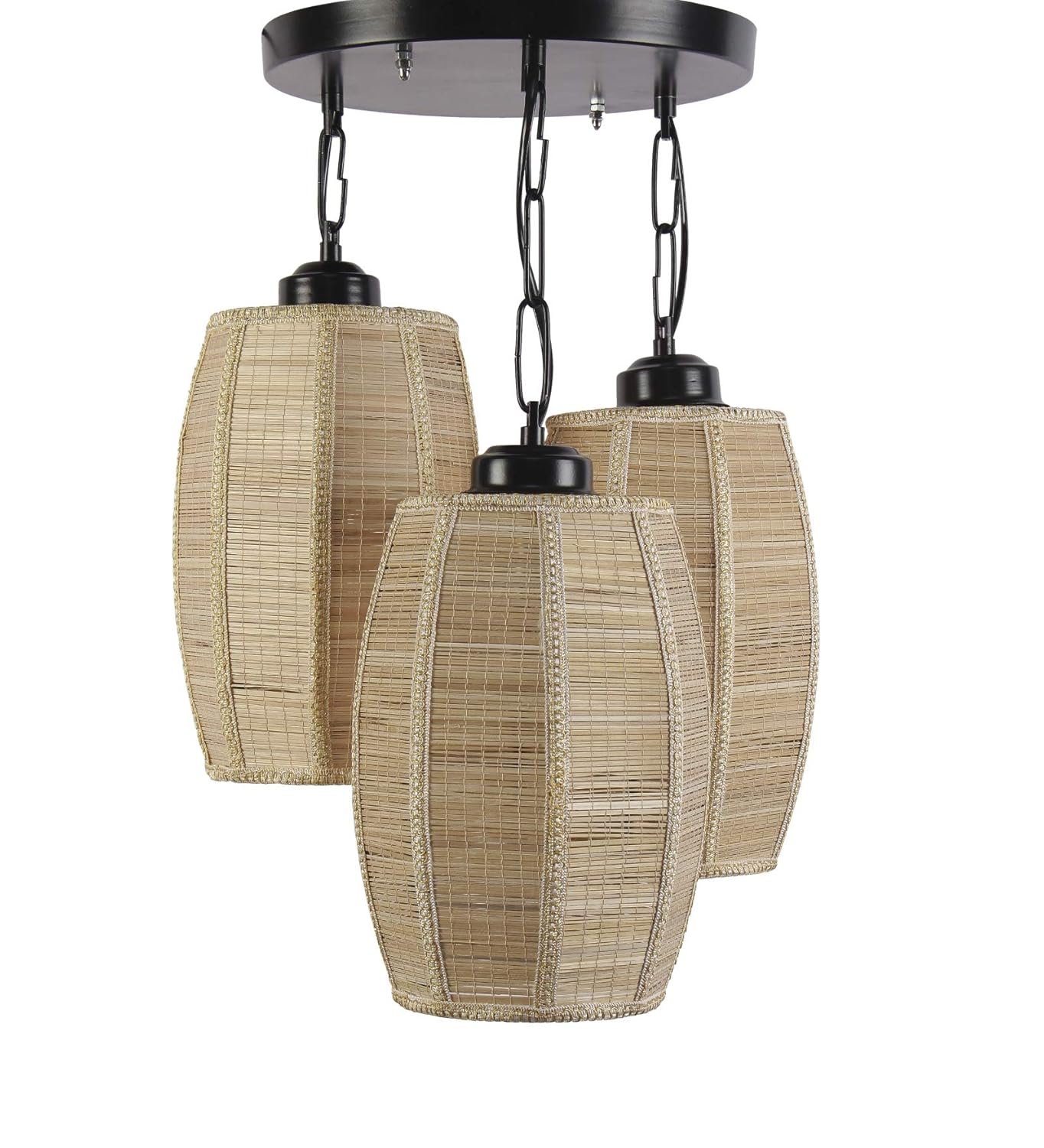 Triple Dholak Bamboo Hanging/Pendant (Natural Bamboo)