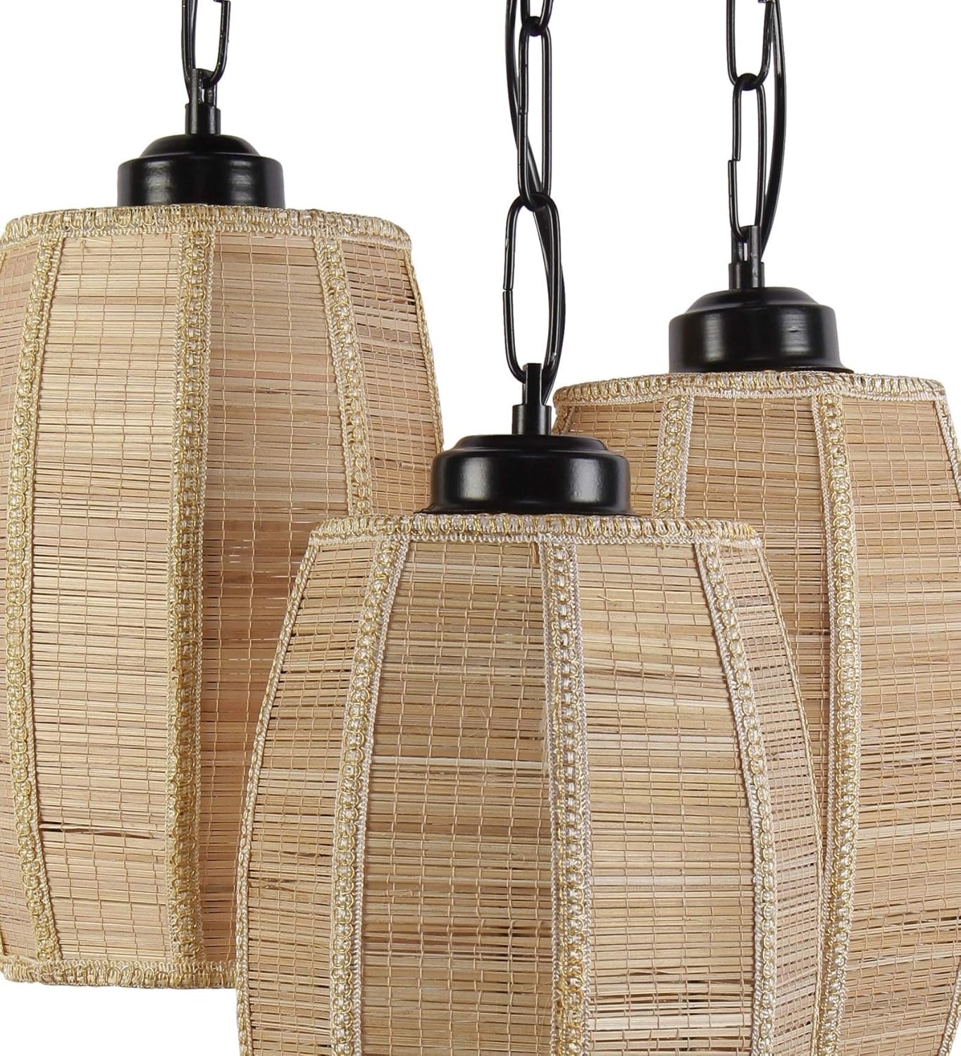Triple Dholak Bamboo Hanging/Pendant (Natural Bamboo)