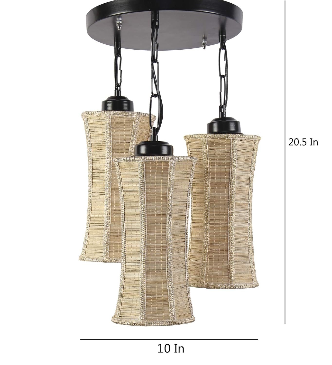 Triple Damroo Bamboo Hanging/Pendant (Natural Bamboo)