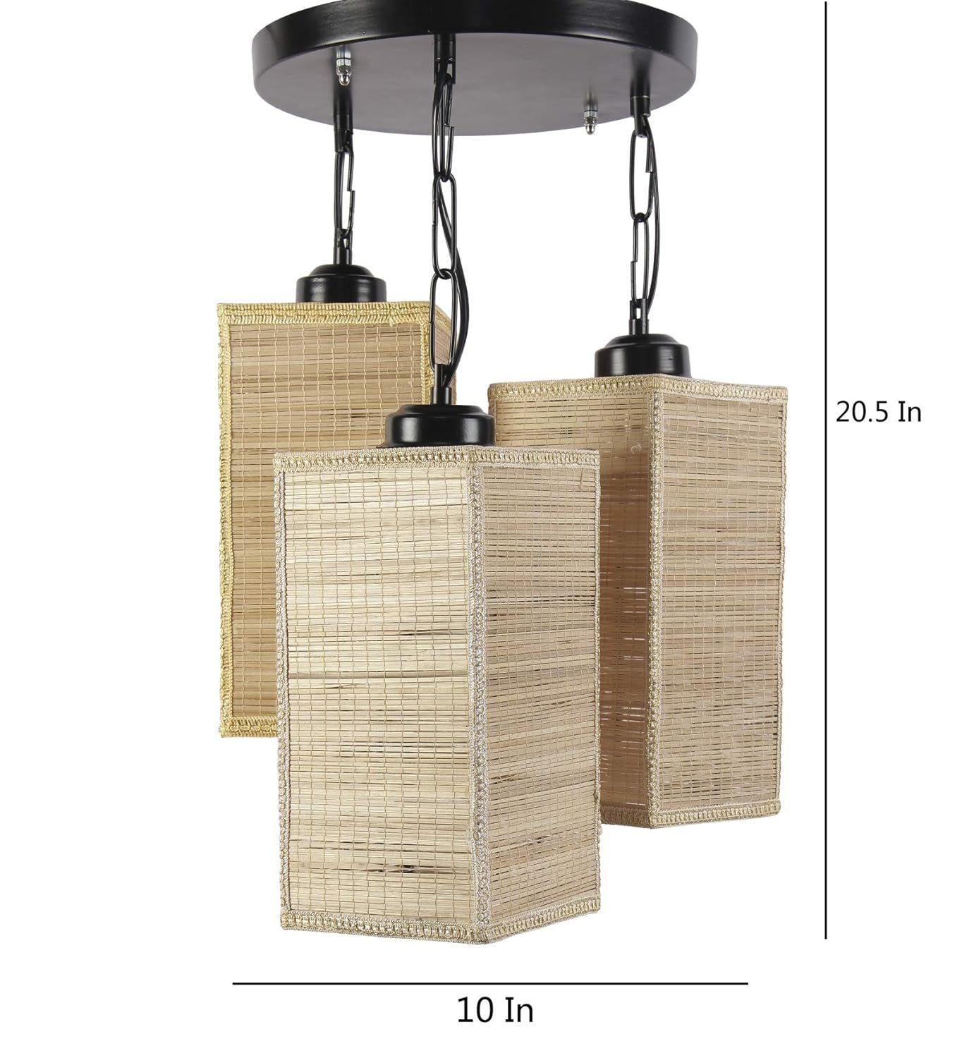Triple Square Bamboo Hanging/Pendant (Natural Bamboo)