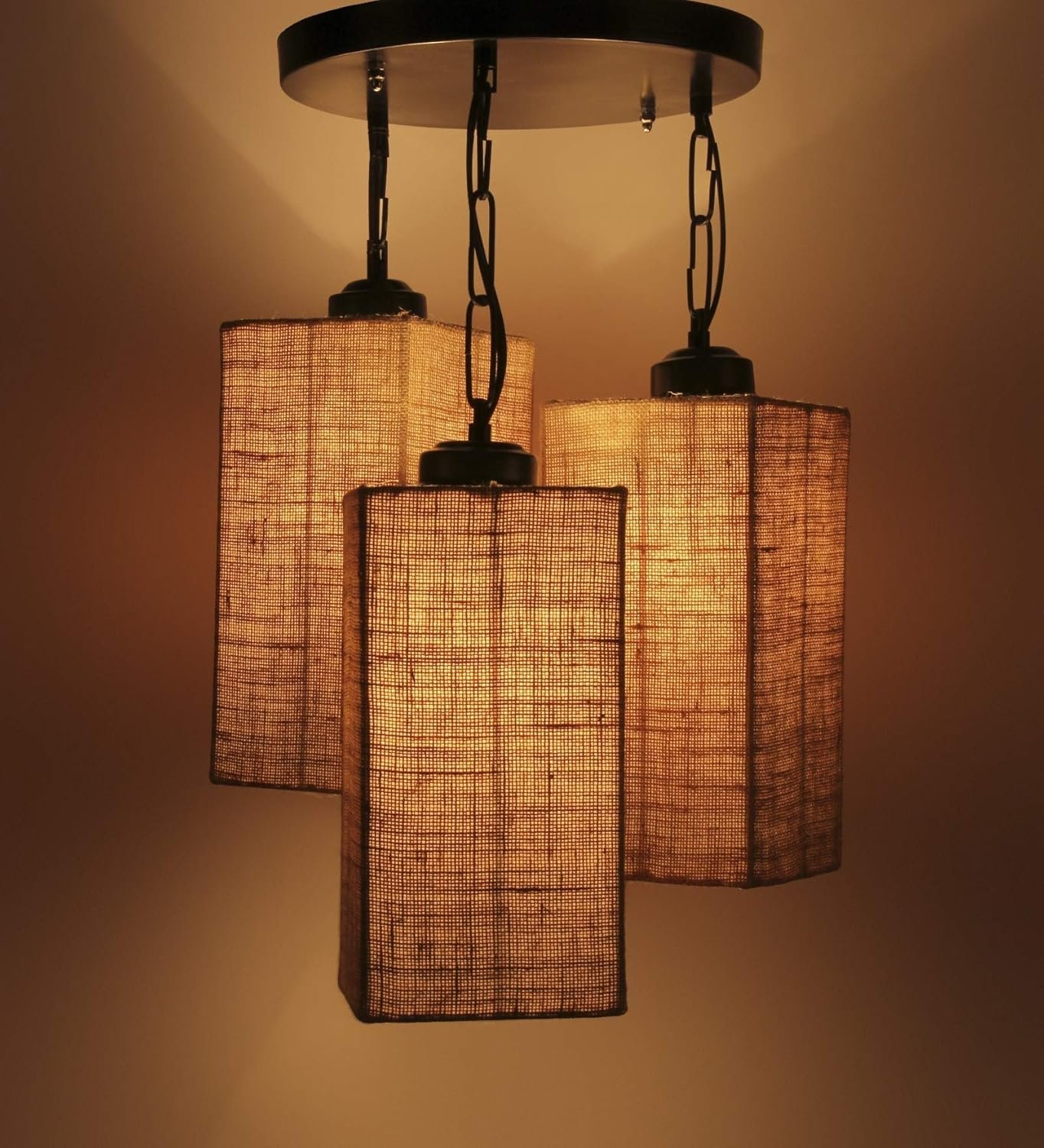 Triple Square Jute Hanging/Pendant (Jute Beige)