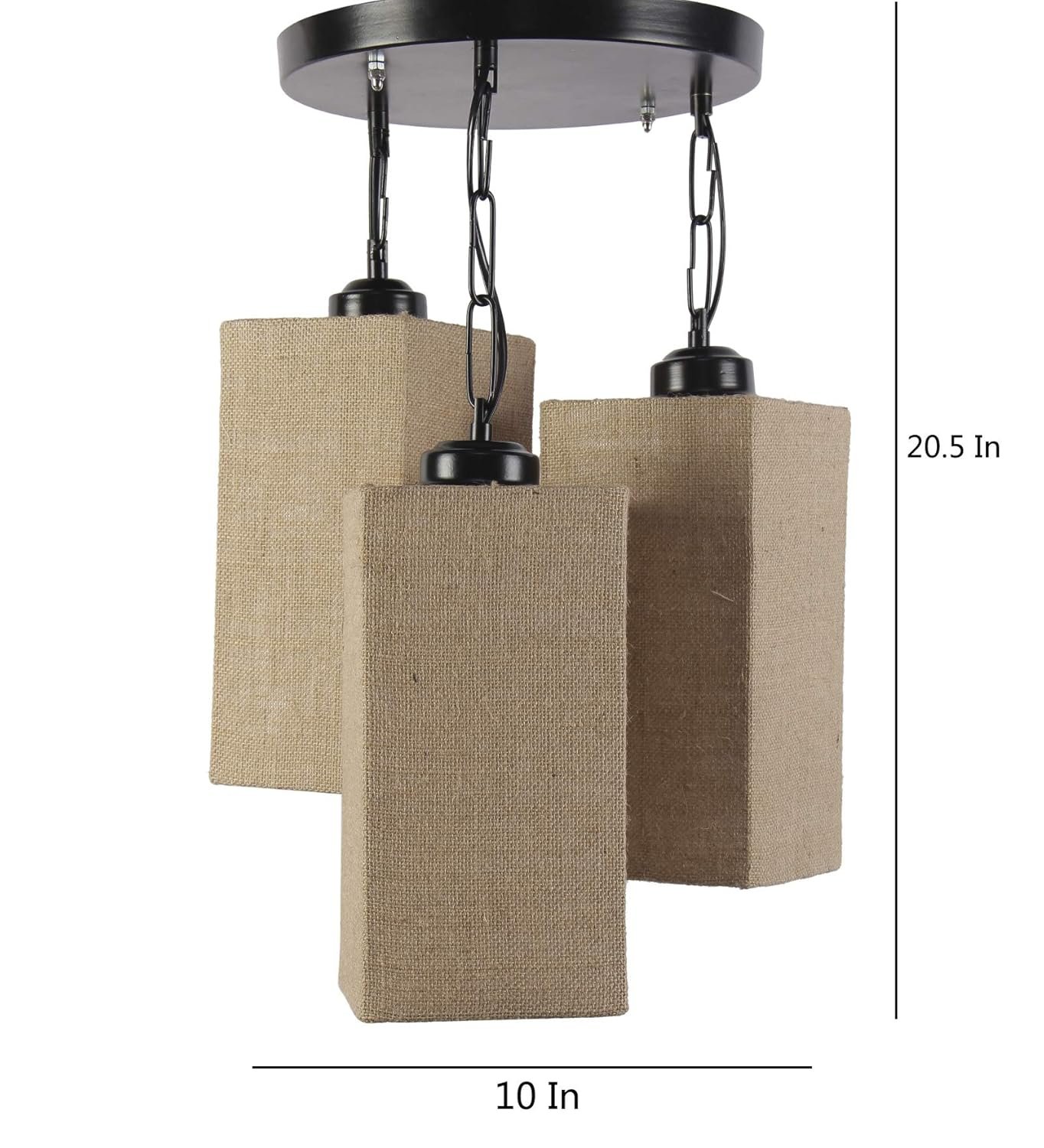 Triple Square Jute Hanging/Pendant (Jute Beige)