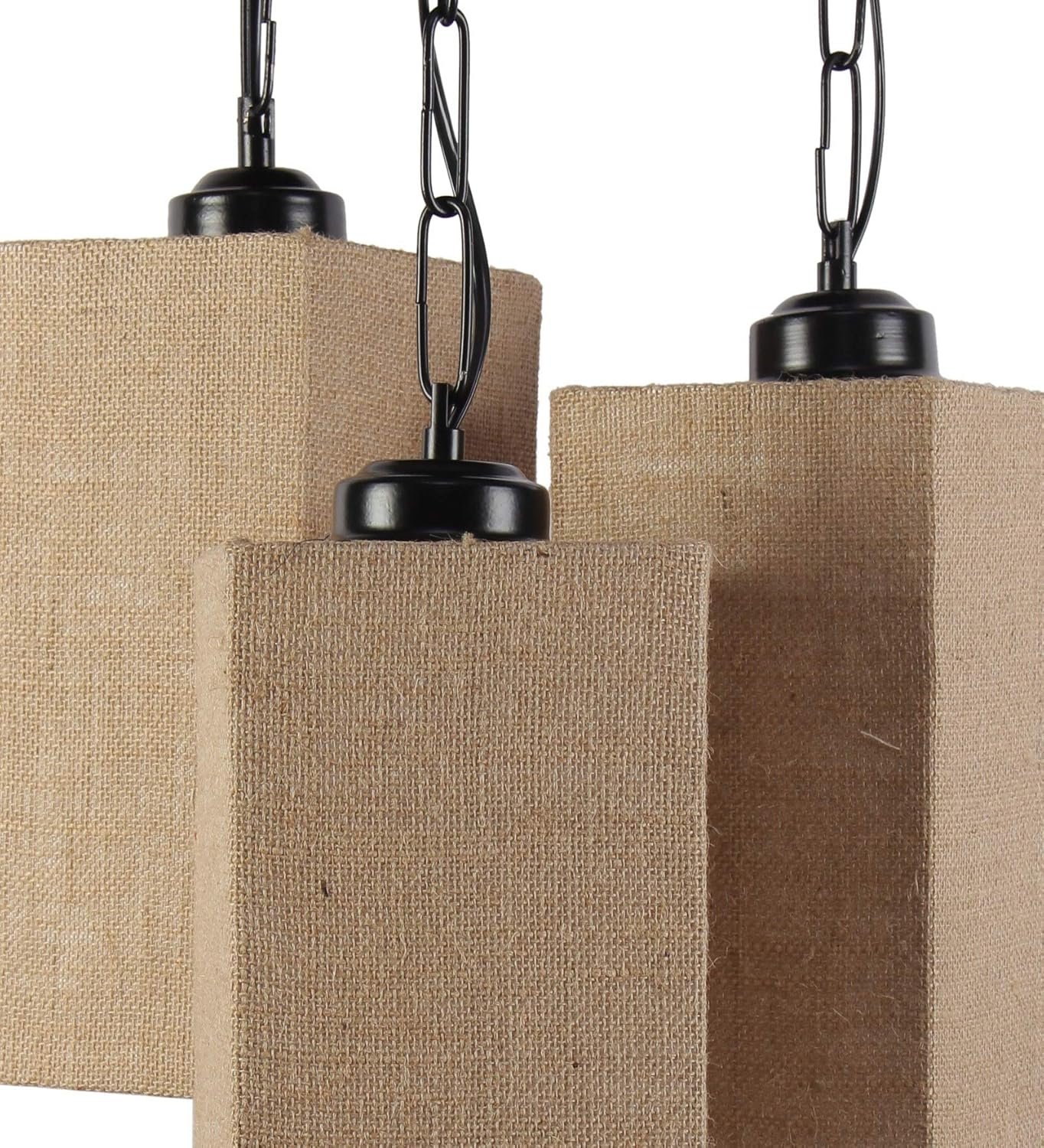 Triple Square Jute Hanging/Pendant (Jute Beige)