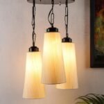 Triple ConicalOff White Cotton Hanging/Pendant (Off White,Cotton)