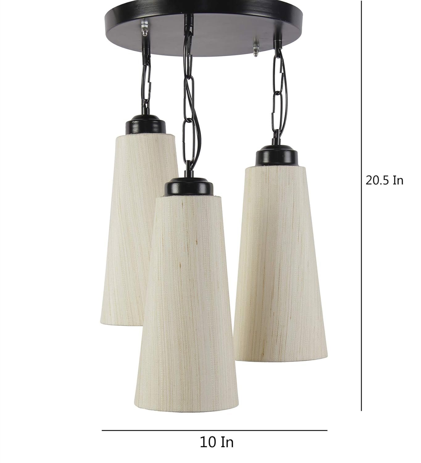 Triple ConicalOff White Cotton Hanging/Pendant (Off White,Cotton)