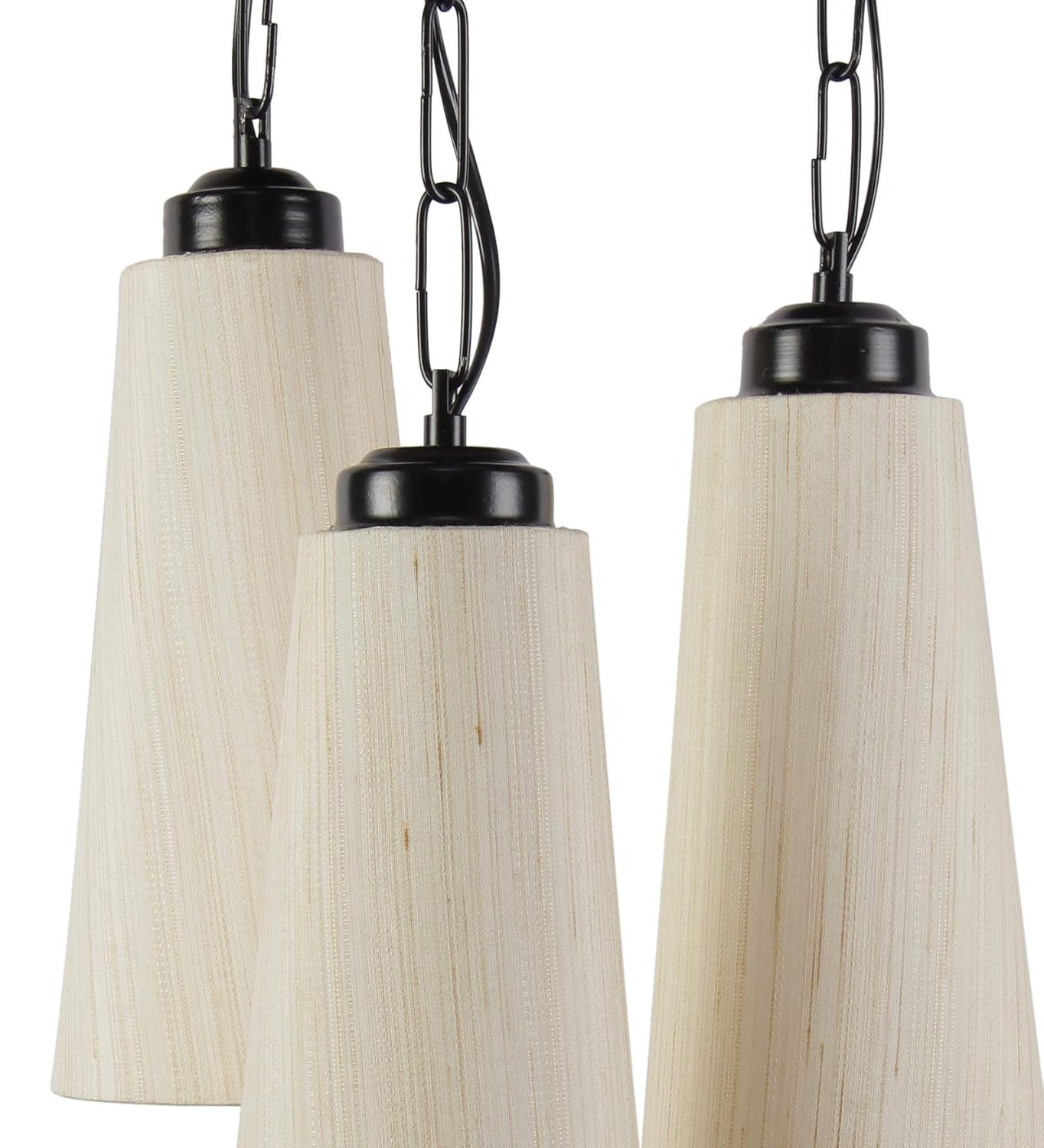 Triple ConicalOff White Cotton Hanging/Pendant (Off White,Cotton)