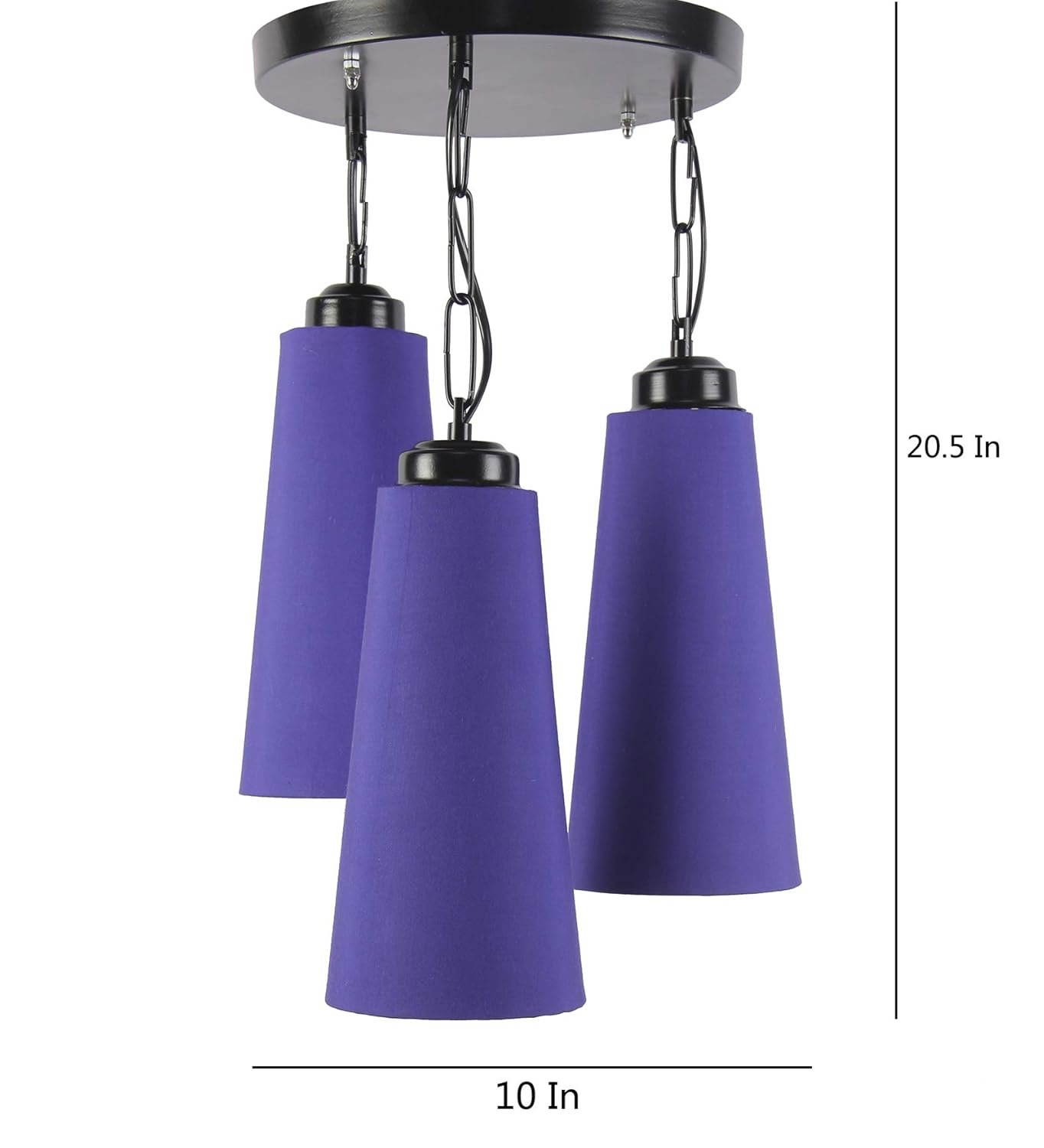 Triple Conical Cotton Blue Hanging/Pendant (Blue Cotton)