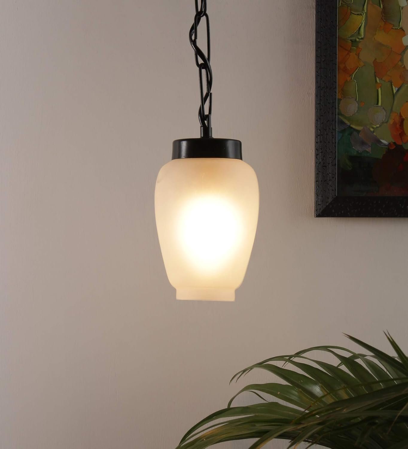 Milky Glass Hanging Lamp (Frosted,Single)