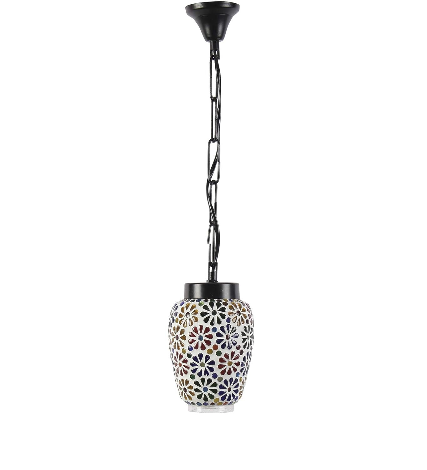 Multicolor Mosiac Glass Hanging Lamp (Multicolor,Single)