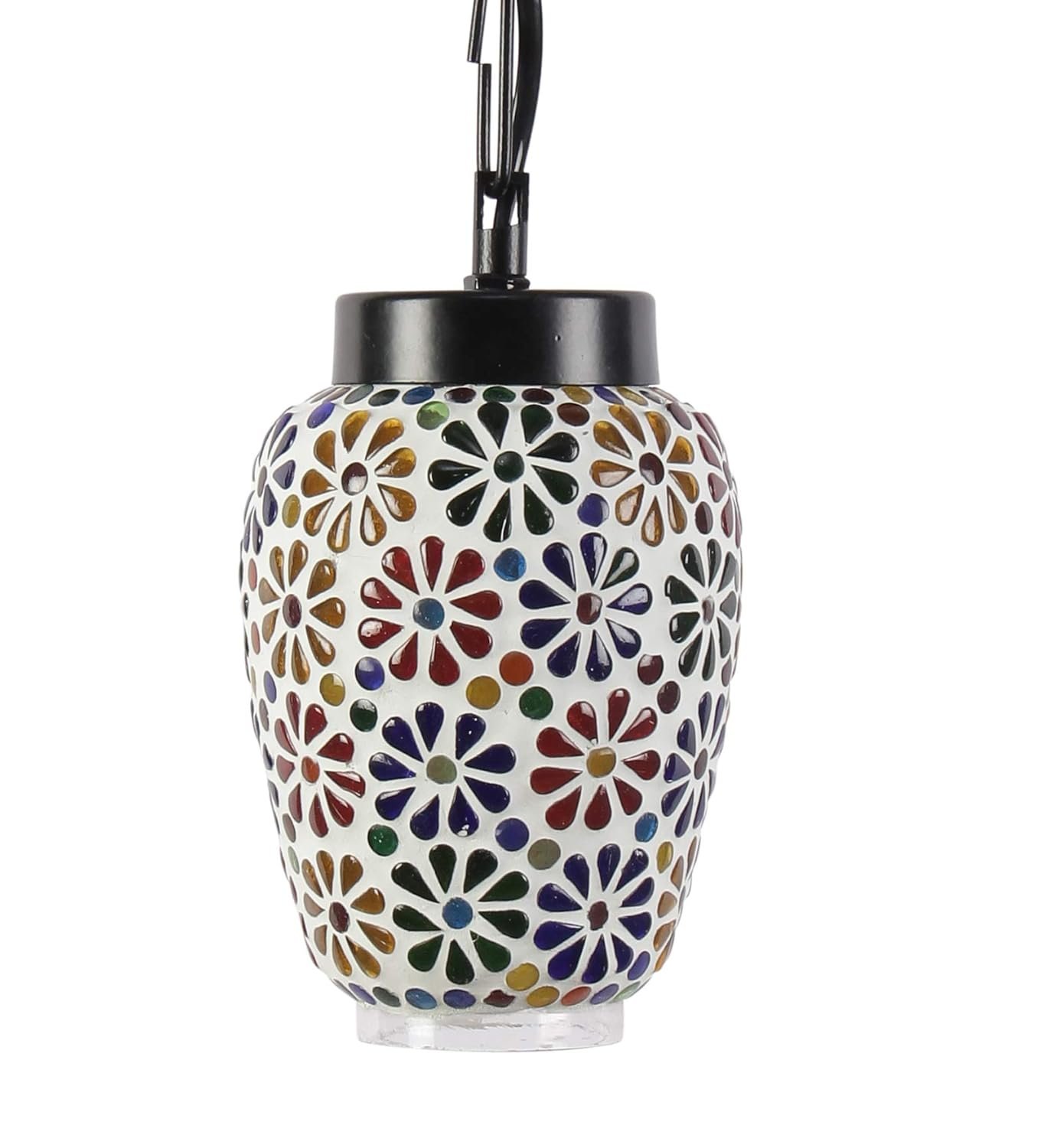 Multicolor Mosiac Glass Hanging Lamp (Multicolor,Single)