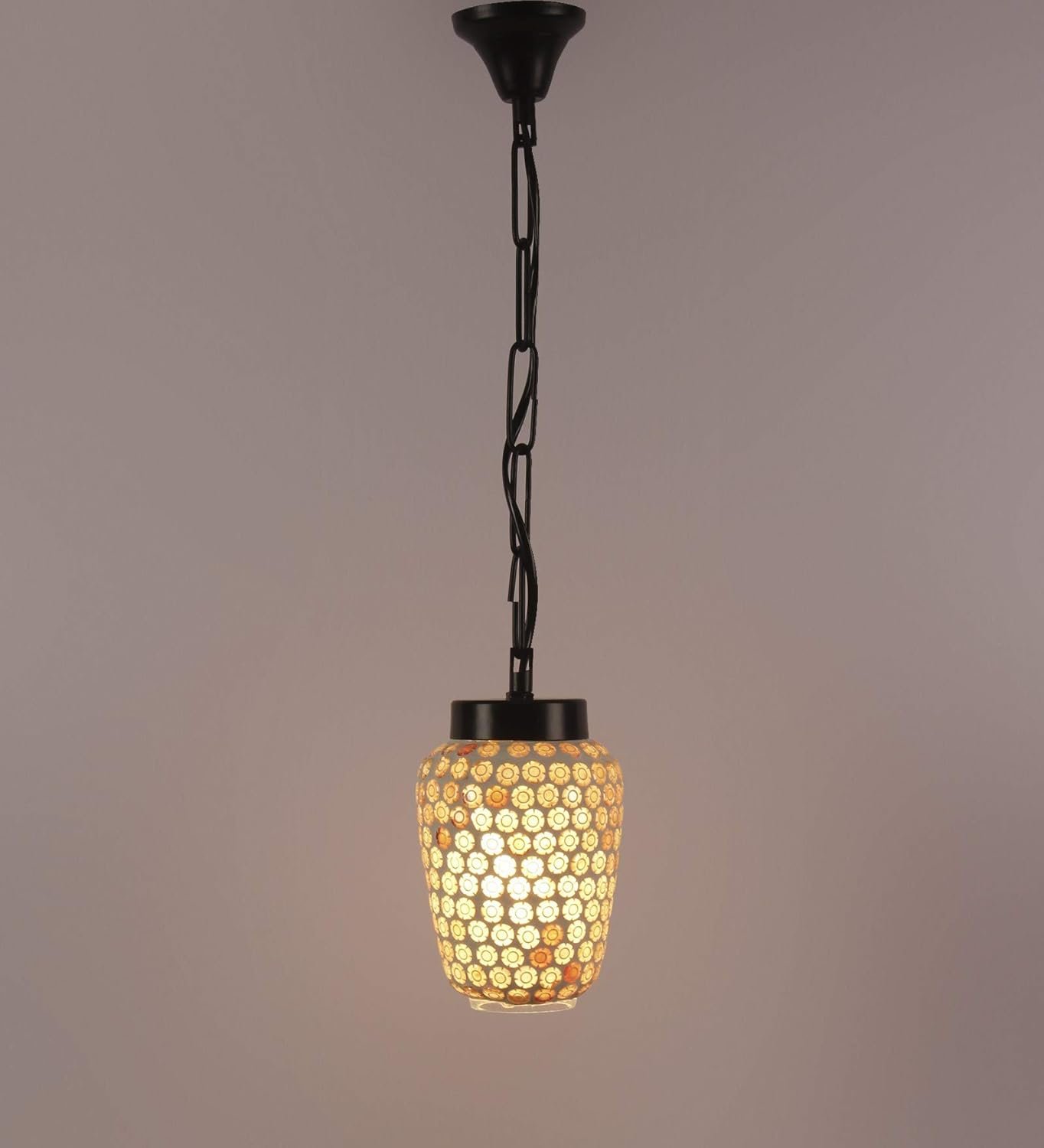 Multicolor Mosiac Glass Hanging Lamp (Multicolor,Single)