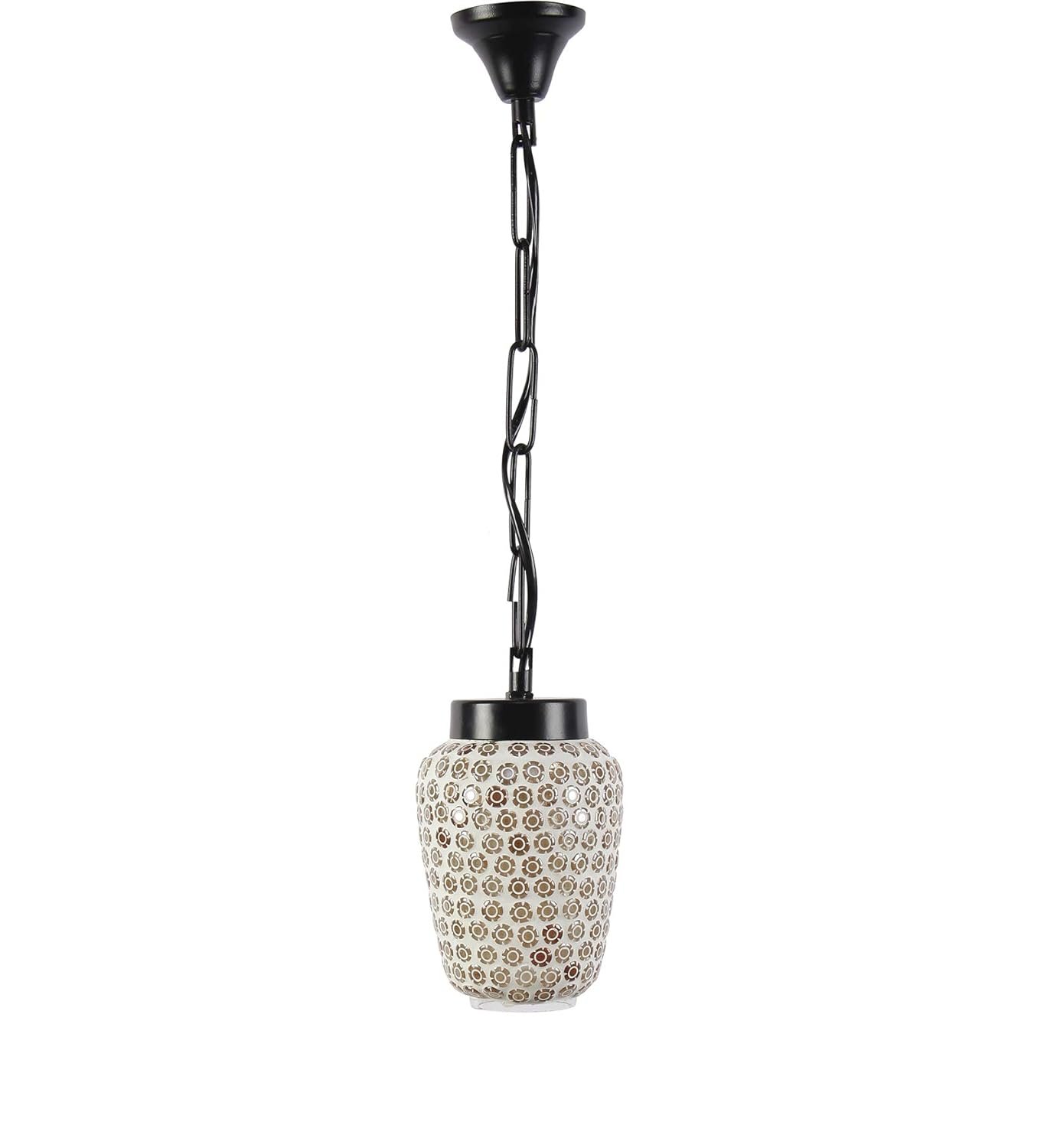 Multicolor Mosiac Glass Hanging Lamp (Multicolor,Single)