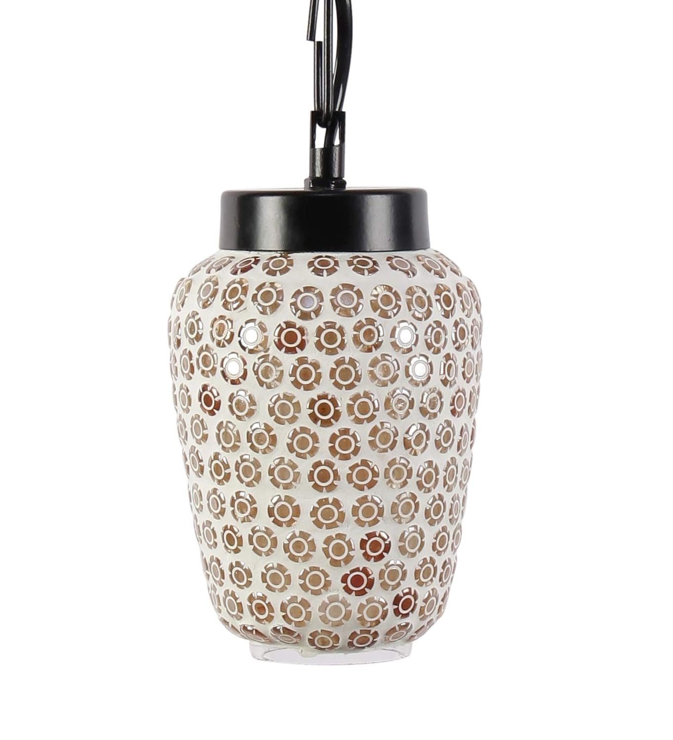 Multicolor Mosiac Glass Hanging Lamp (Multicolor,Single)