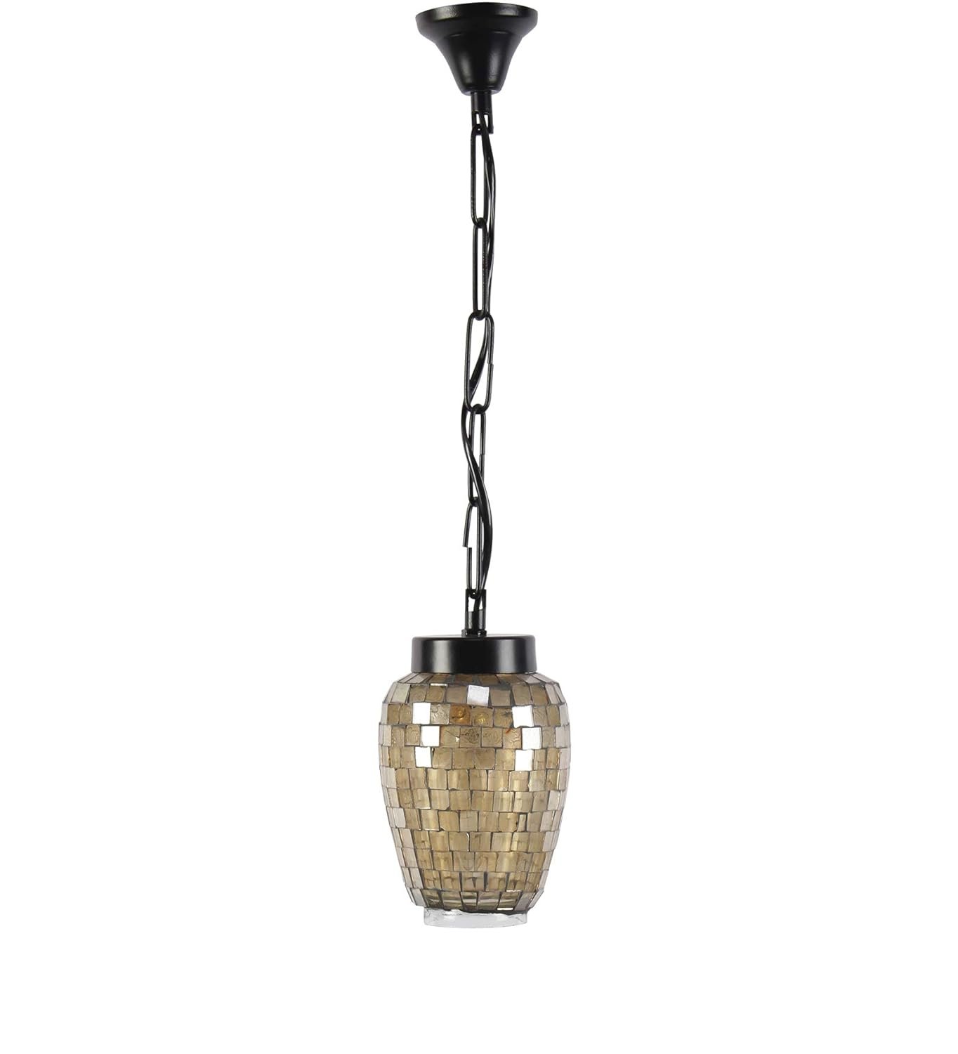 Multicolor Mosiac Glass Hanging Lamp (Multicolor,Single)