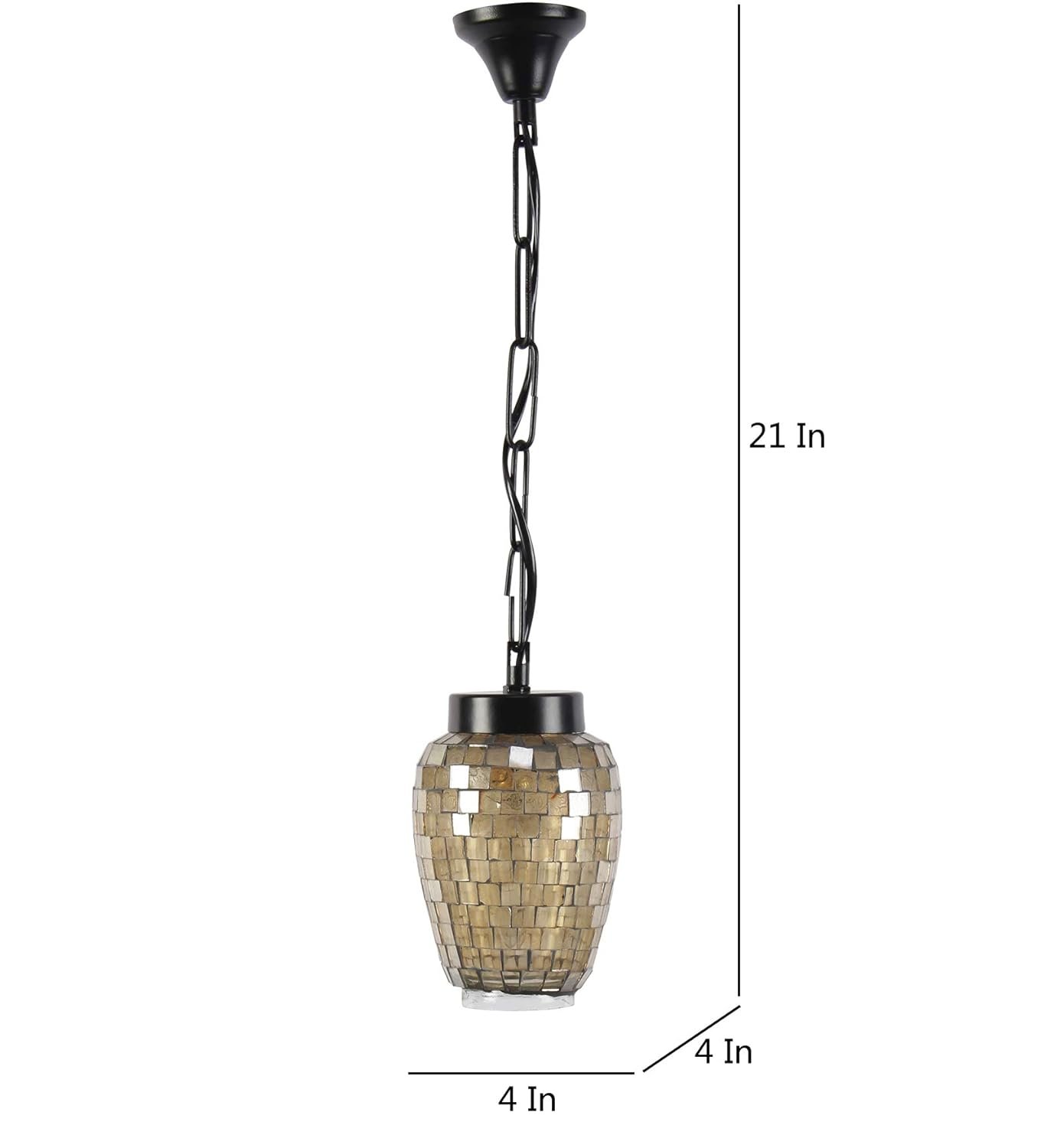 Multicolor Mosiac Glass Hanging Lamp (Multicolor,Single)