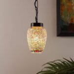 Multicolor Mosiac Glass Hanging Lamp (Multicolor,Single)