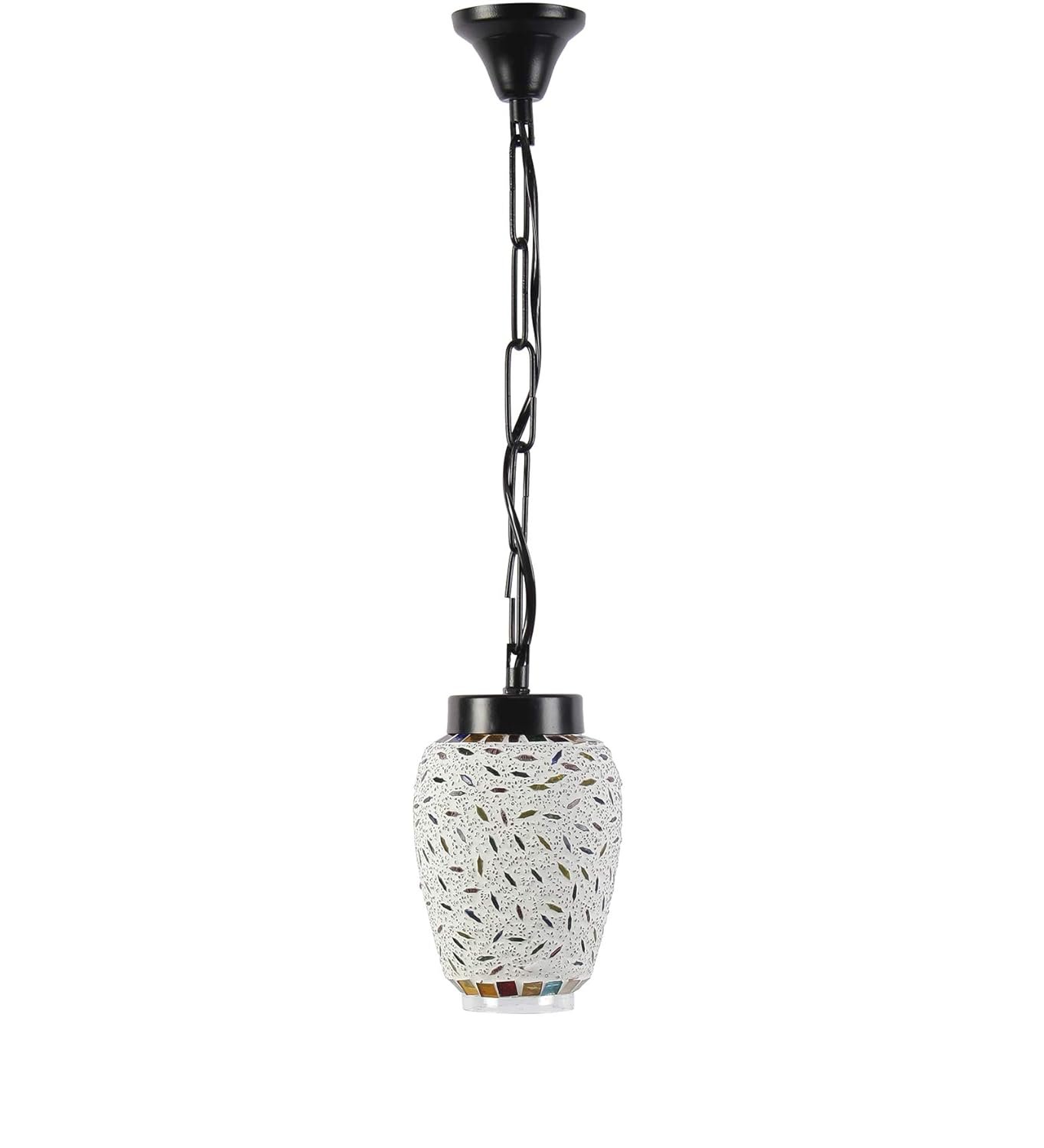 Multicolor Mosiac Glass Hanging Lamp (Multicolor,Single)