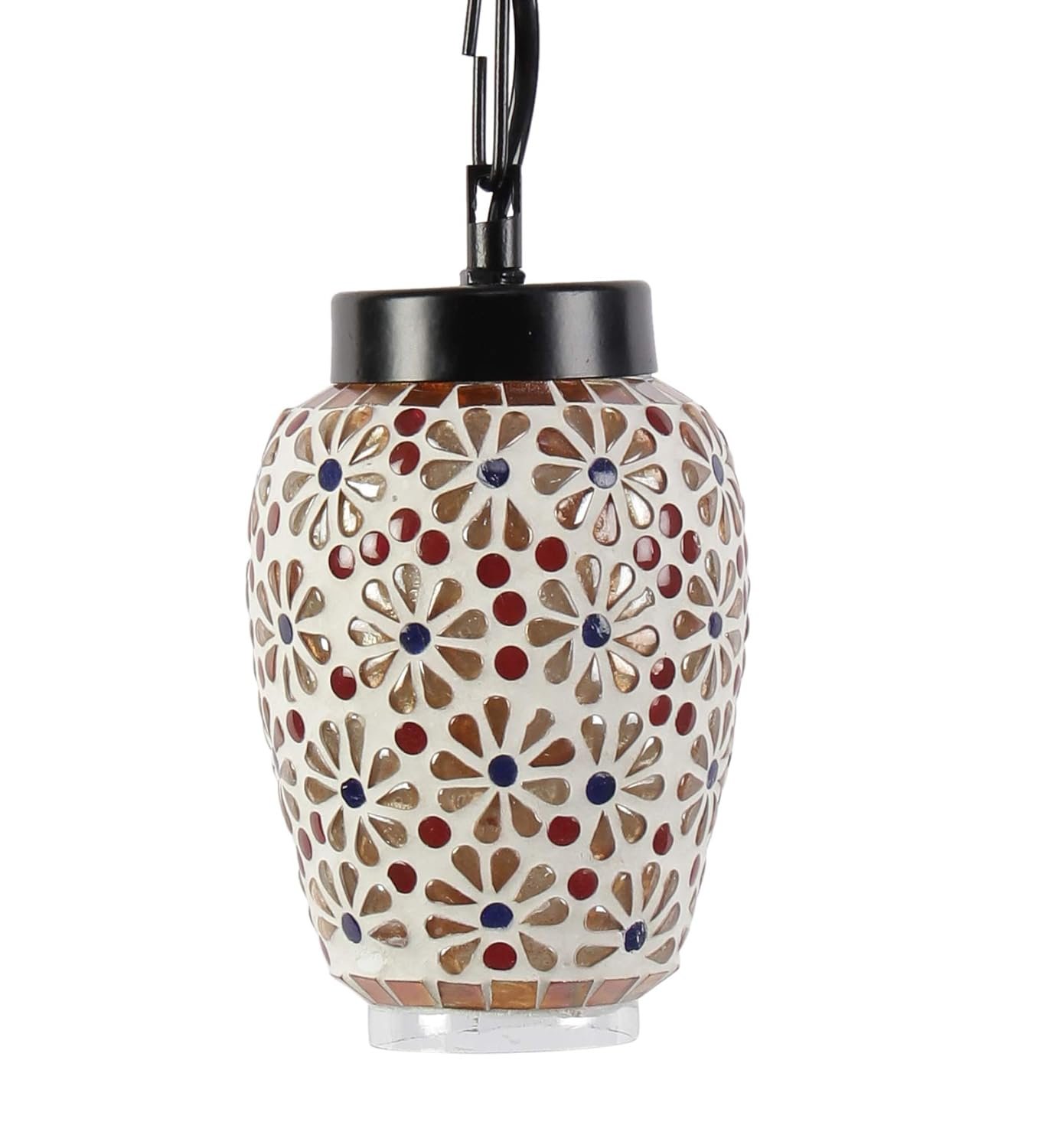 Multicolor Mosiac Glass Hanging Lamp (Multicolor,Single)