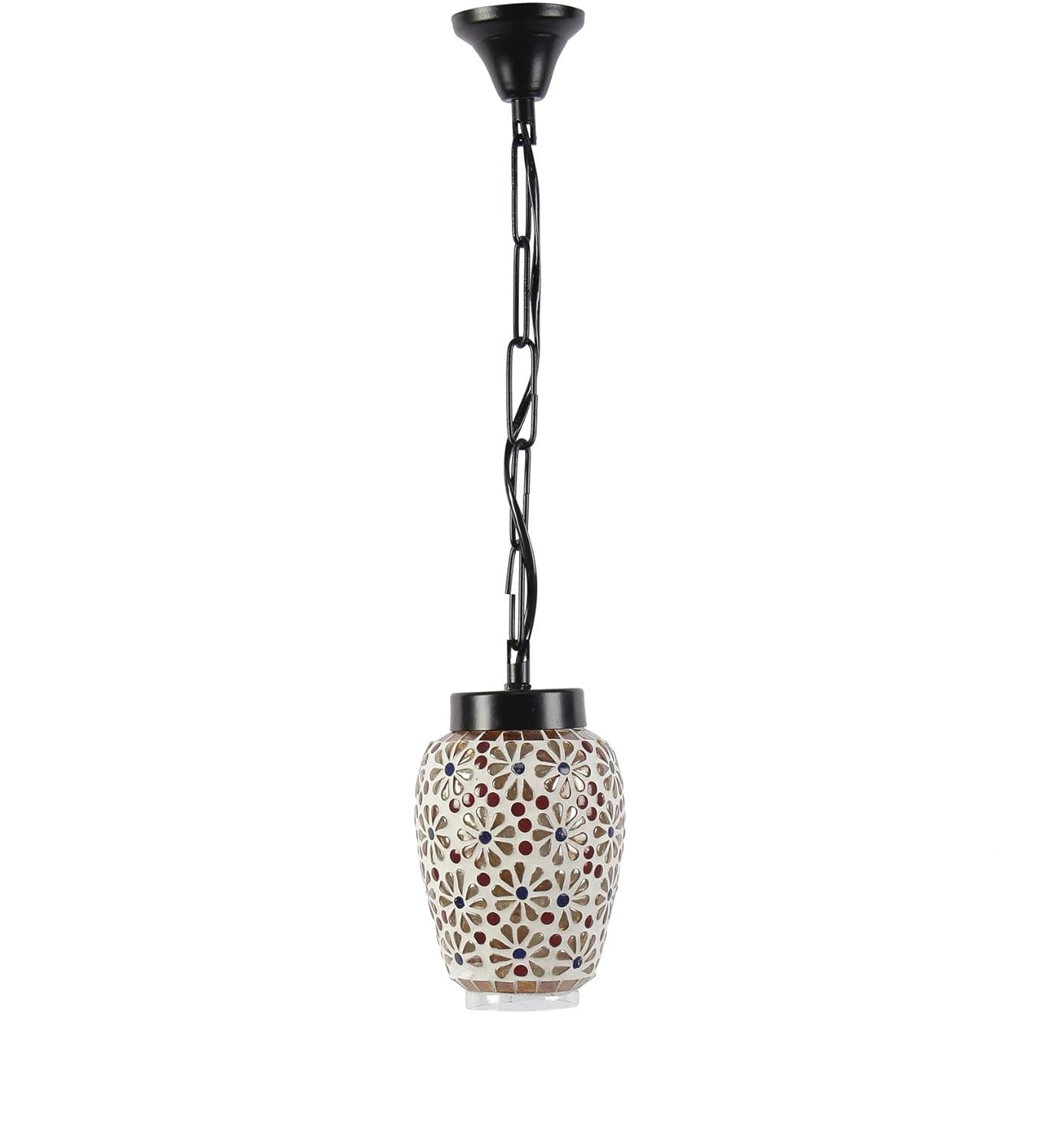 Multicolor Mosiac Glass Hanging Lamp (Multicolor,Single)