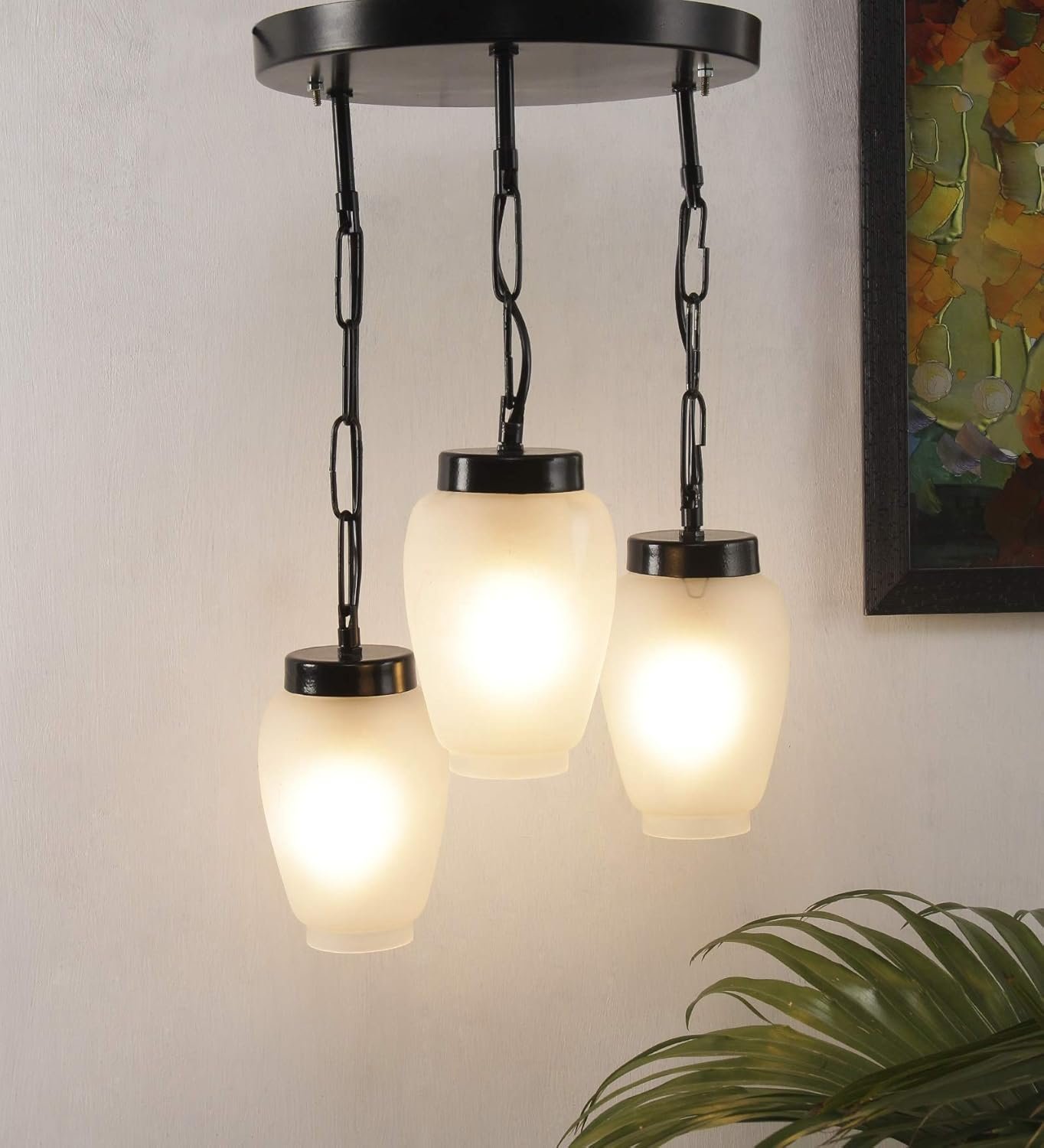Cluster Milky Glass Hanging Lamp (Milky)