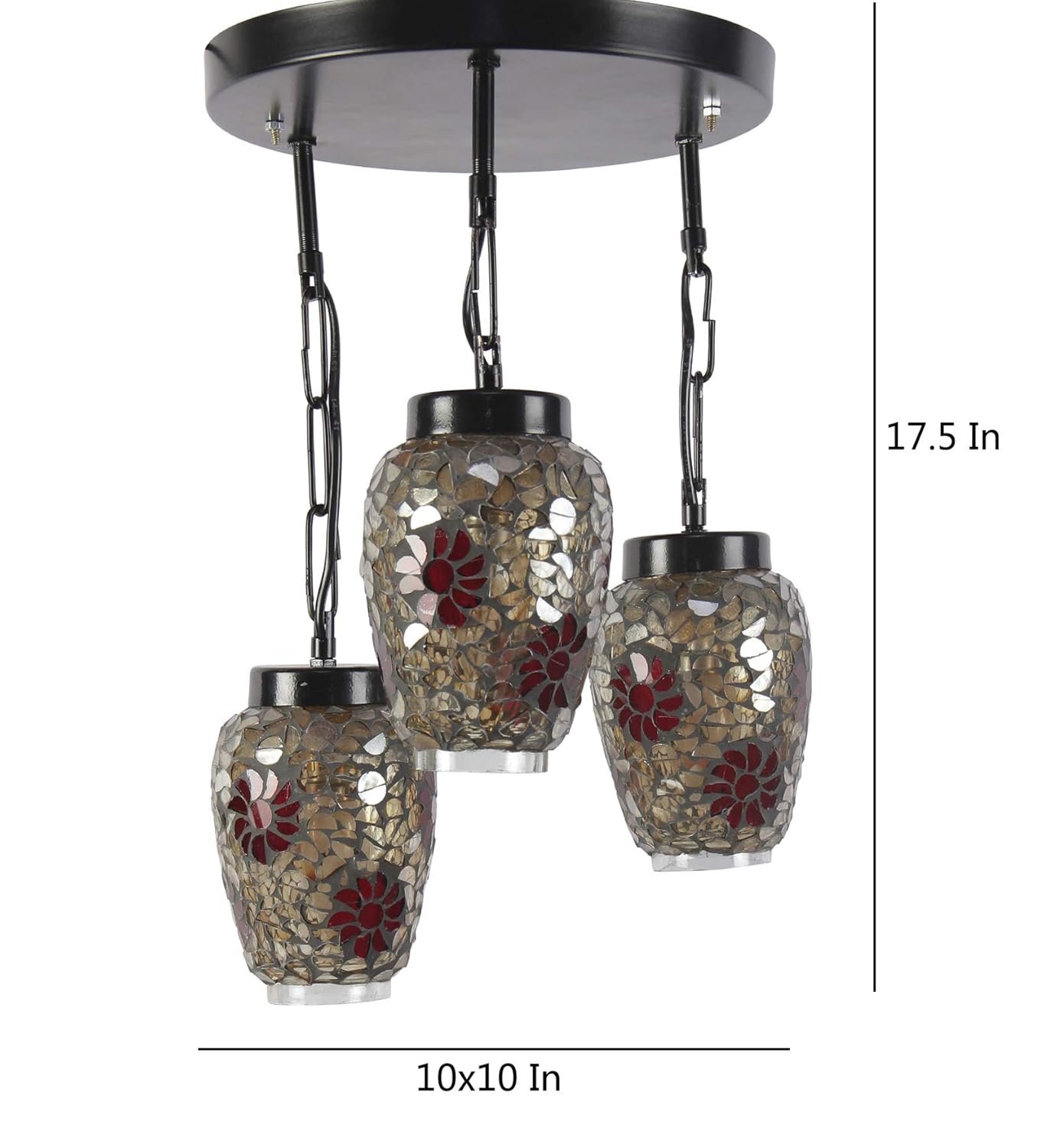 Multicolor Mosaic Glass Cluster Hanging Lamp (Multicolor)