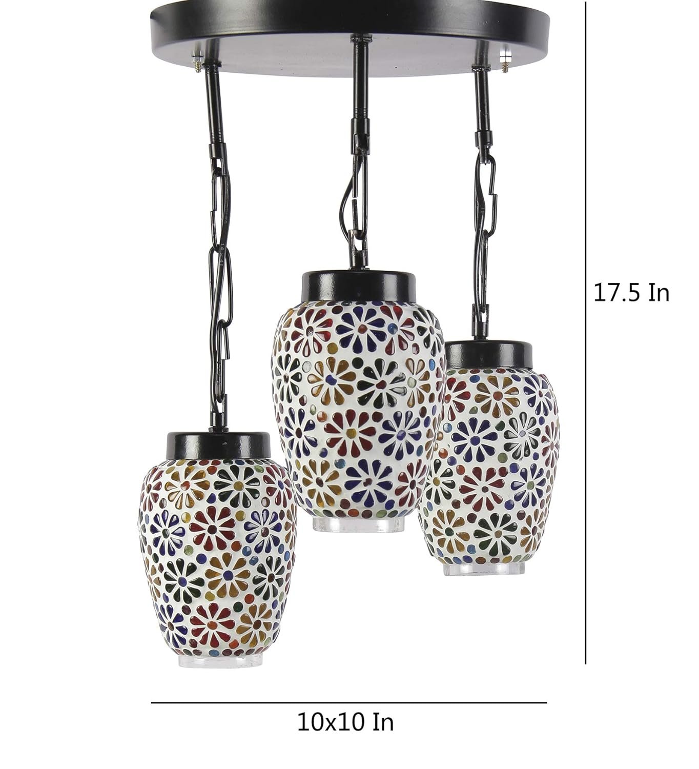 Multicolor Mosaic Glass Cluster Hanging Lamp (Multicolor)