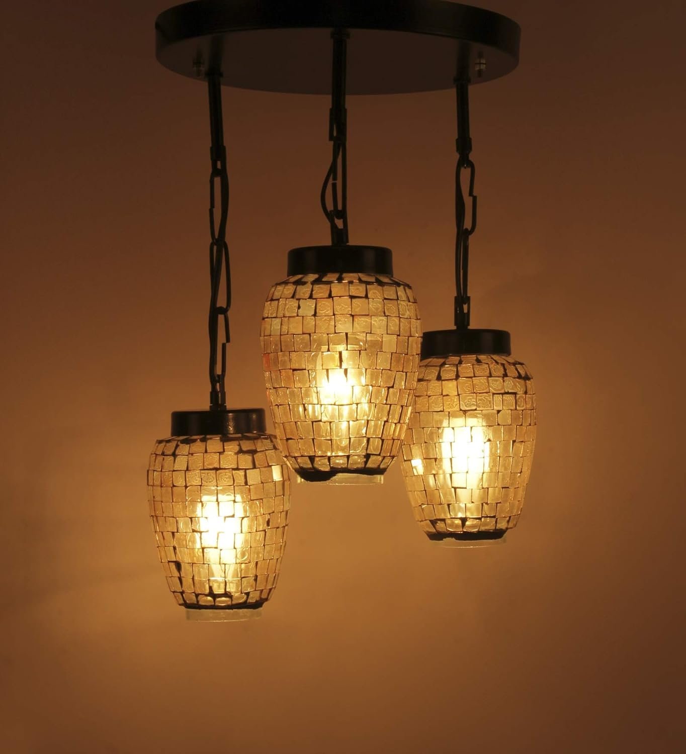 Multicolor Mosaic Glass Cluster Hanging Lamp (Multicolor)