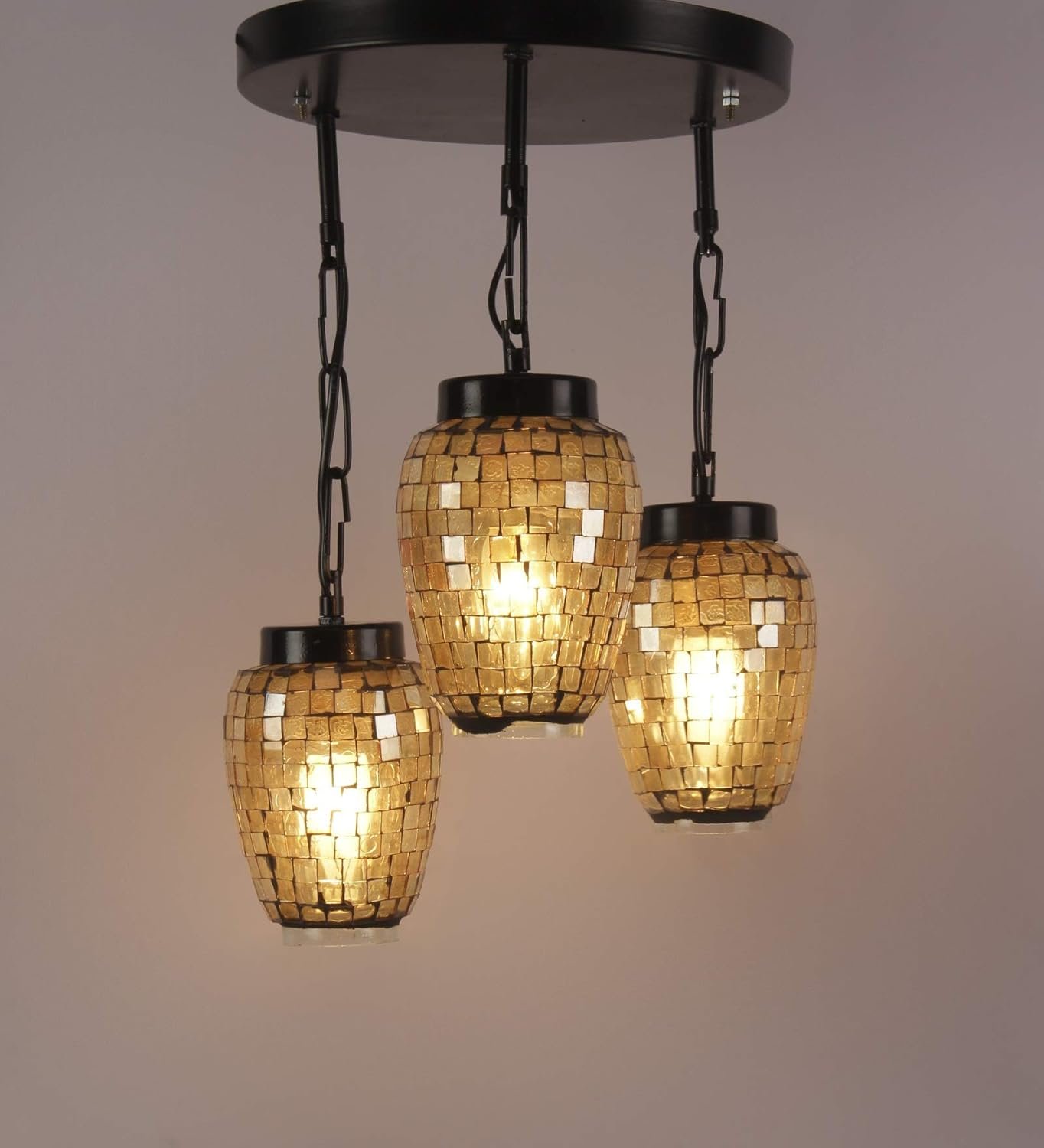 Multicolor Mosaic Glass Cluster Hanging Lamp (Multicolor)