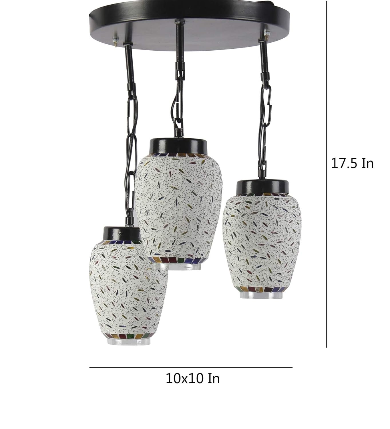 Multicolor Mosaic Glass Cluster Hanging Lamp (Multicolor)