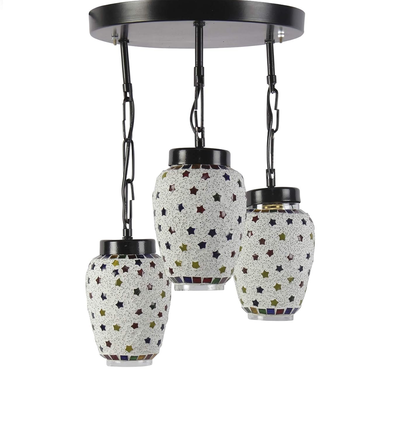 Multicolor Mosaic Glass Cluster Hanging Lamp (Multicolor)
