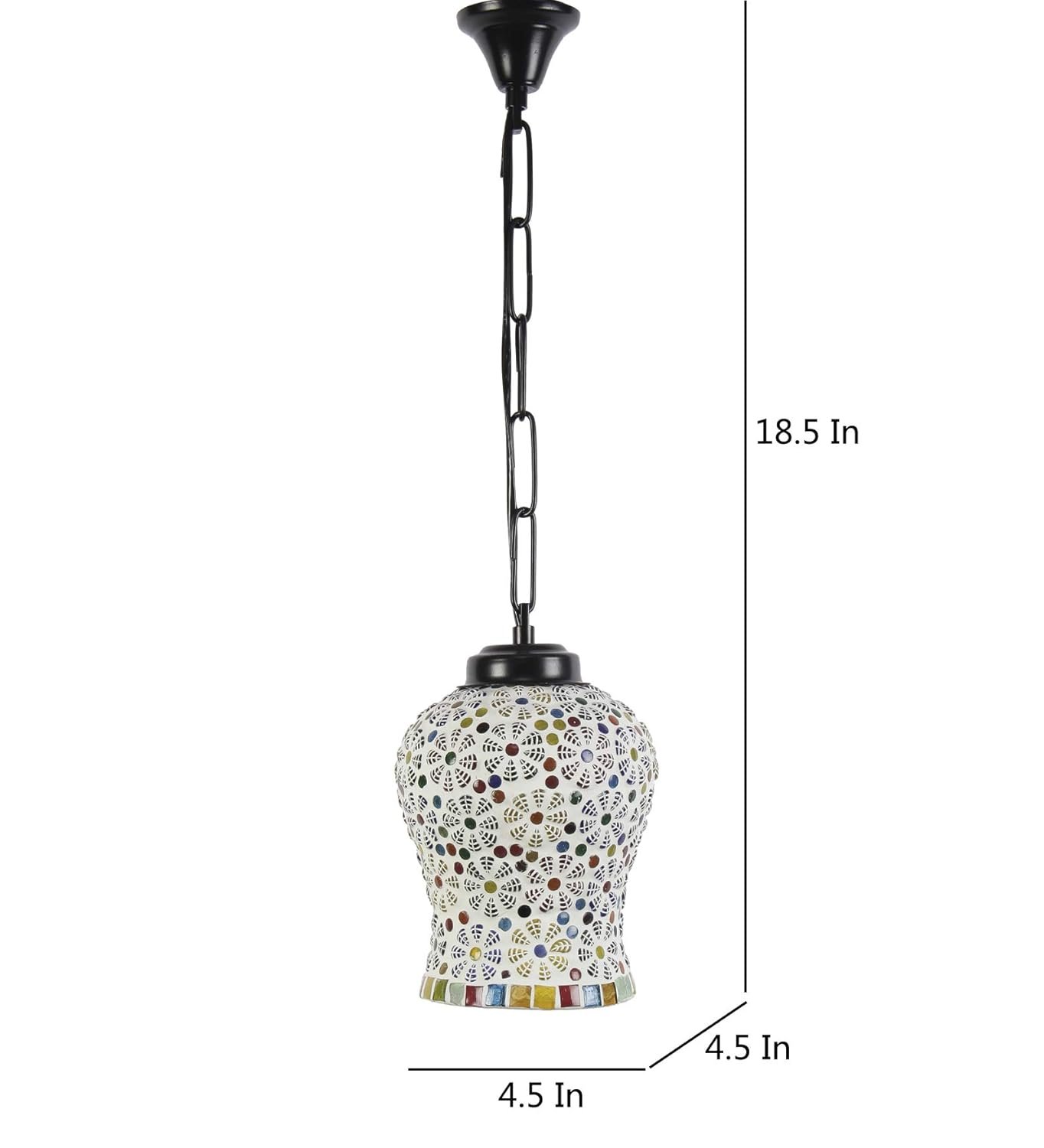 Multicolor Mosaic Glass Hanging Lamp (Glass,Medium)