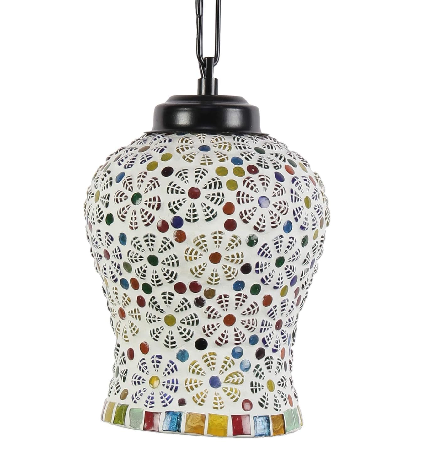 Multicolor Mosaic Glass Hanging Lamp (Glass,Medium)