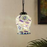 Multicolor Mosaic Glass Hanging Lamp (Glass,Medium)