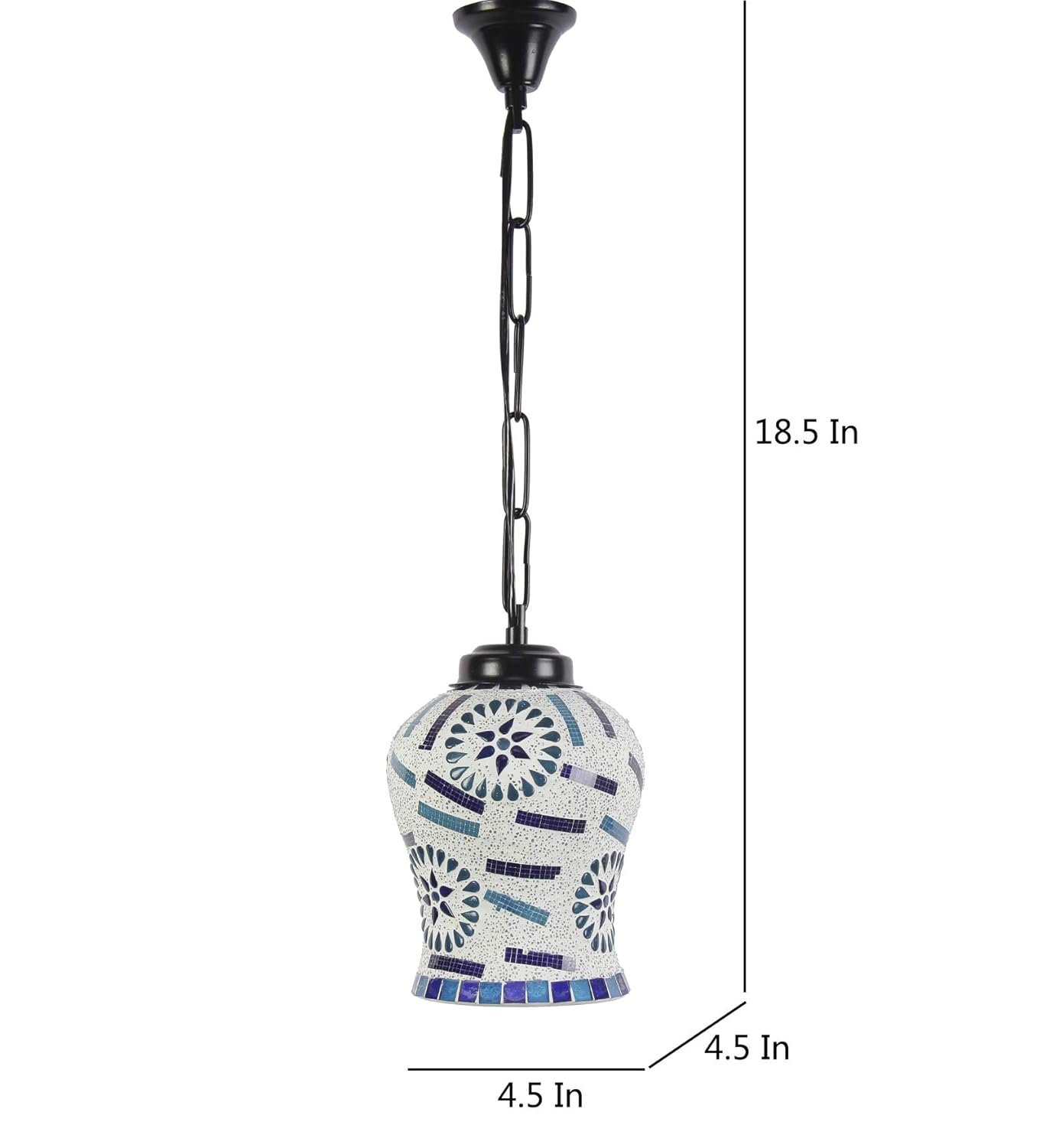 Multicolor Mosaic Glass Hanging Lamp (Glass,Medium)