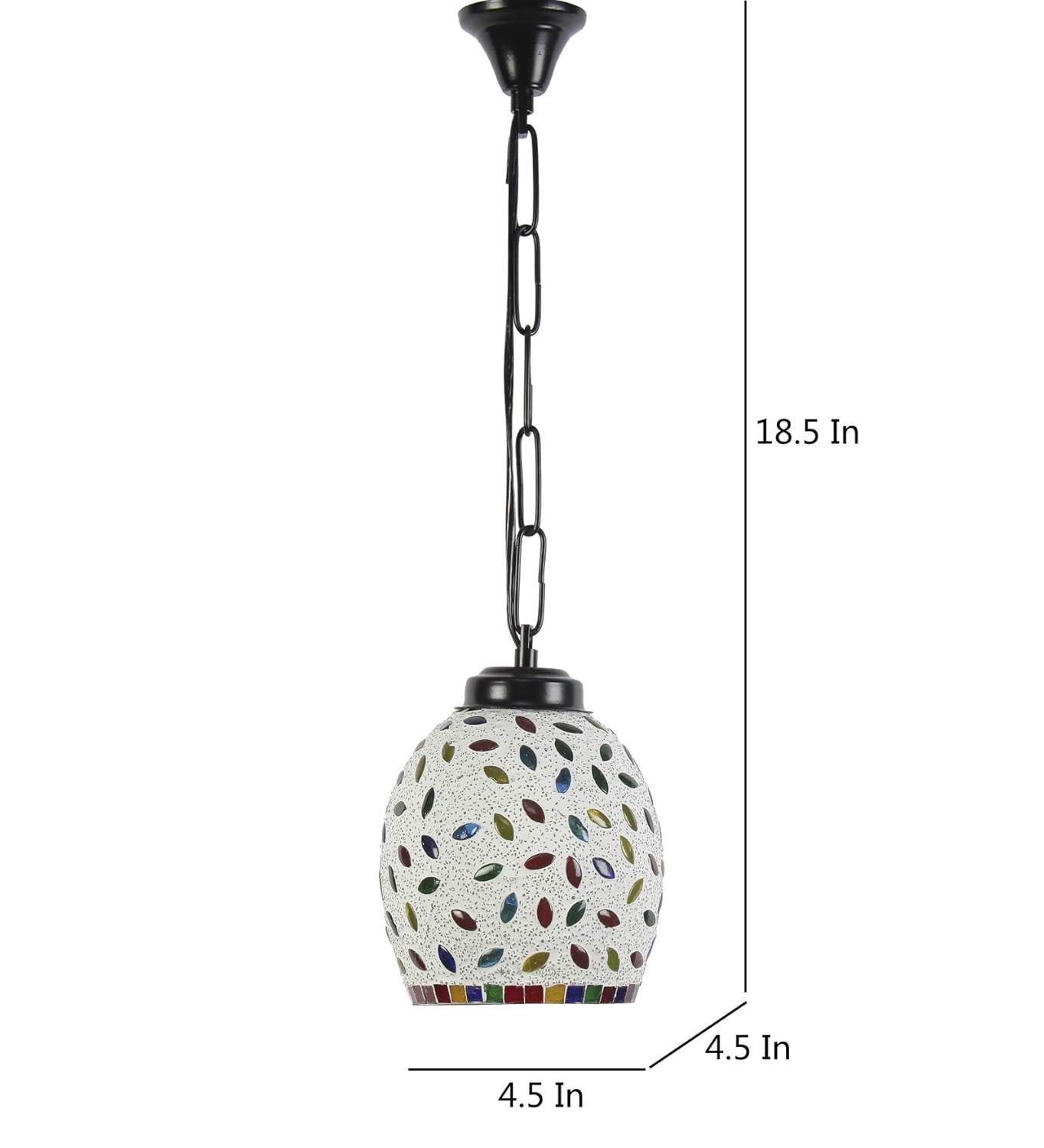 Multicolor Mosaic Glass Hanging Lamp (Glass,Medium)