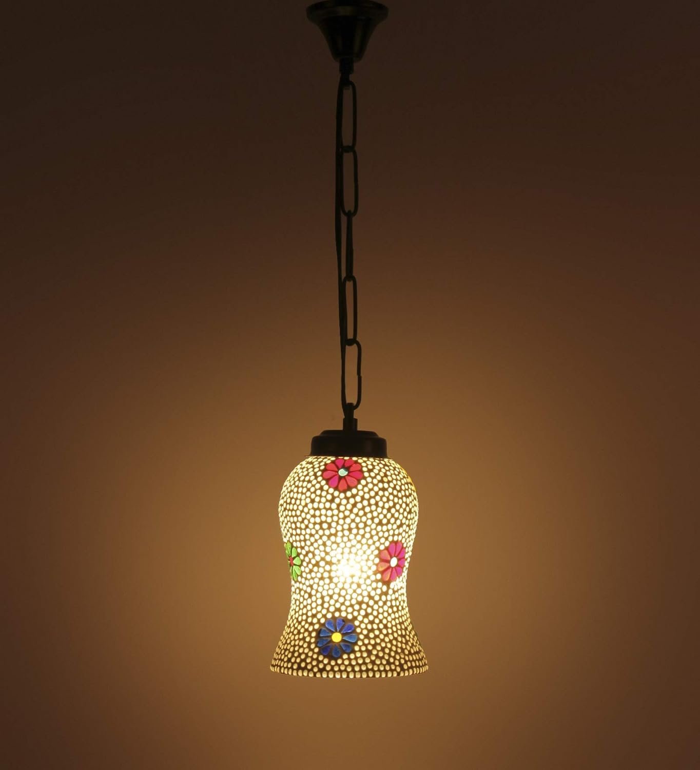 Multicolor Mosaic Glass Hanging Lamp (Glass,Medium)